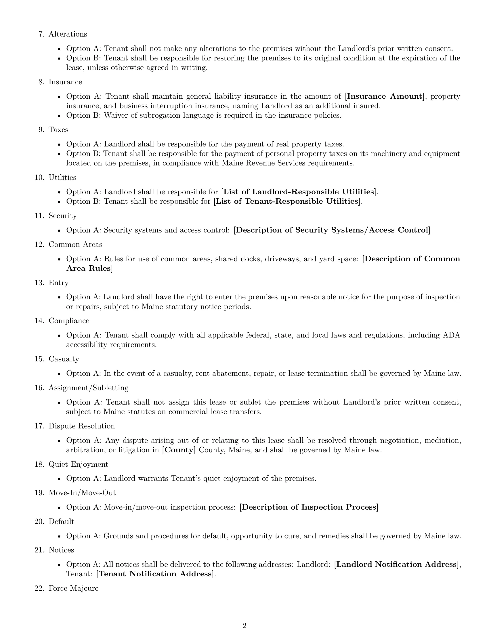 Preview page 2 of Free Maine warehouse lease agreement template
