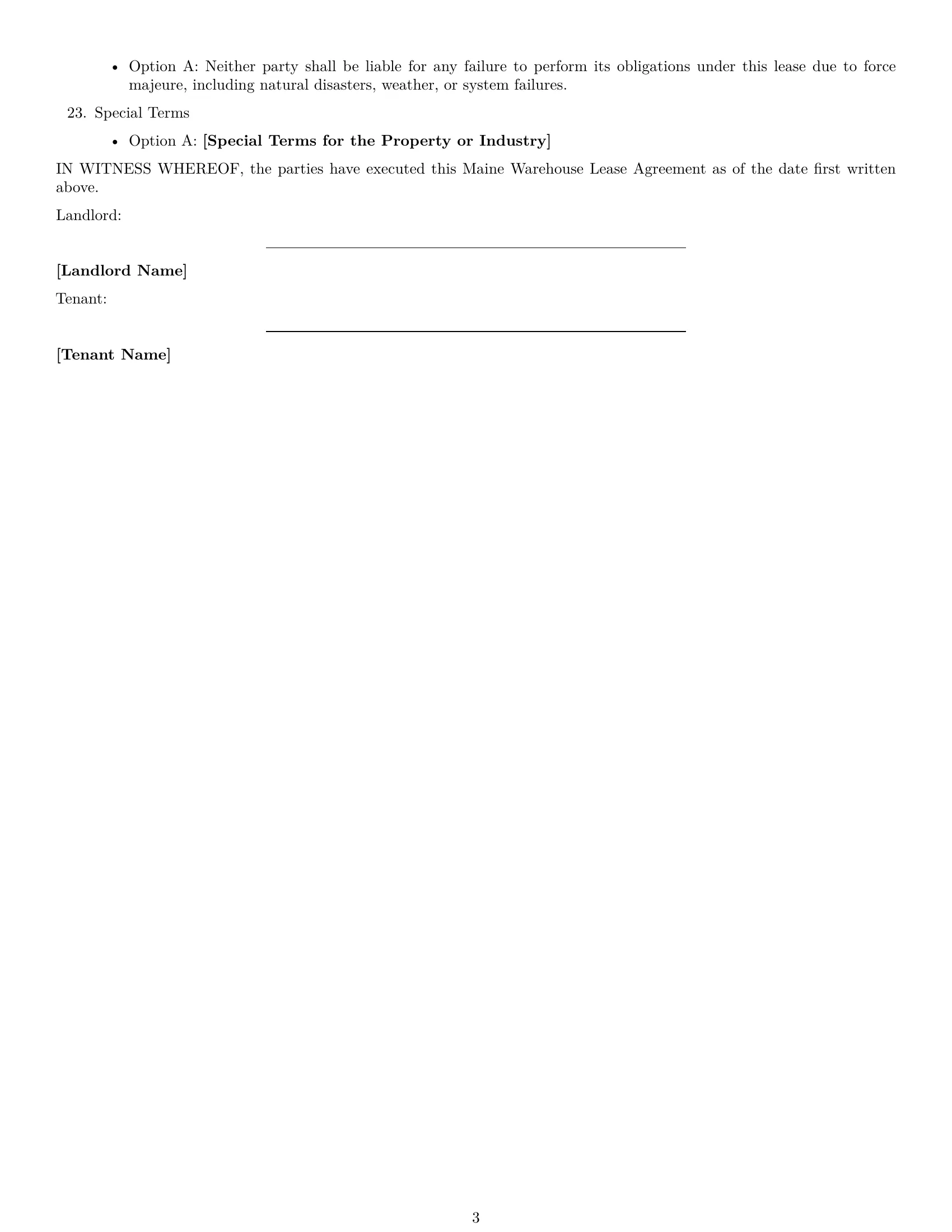 Preview page 3 of Free Maine warehouse lease agreement template