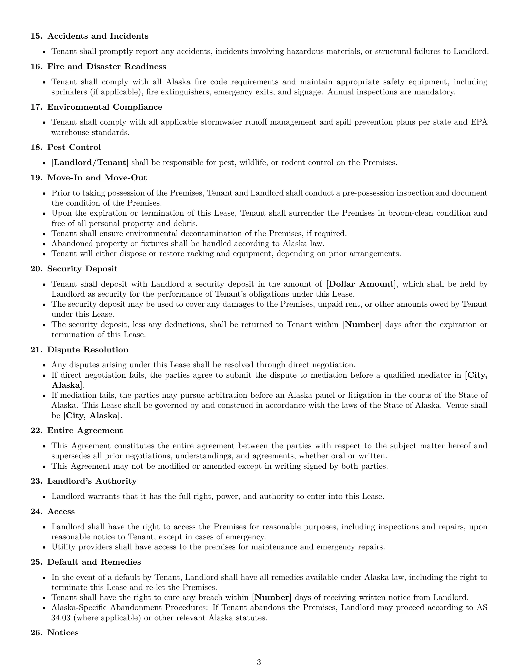 Preview page 3 of Free Alaska warehouse lease agreement template