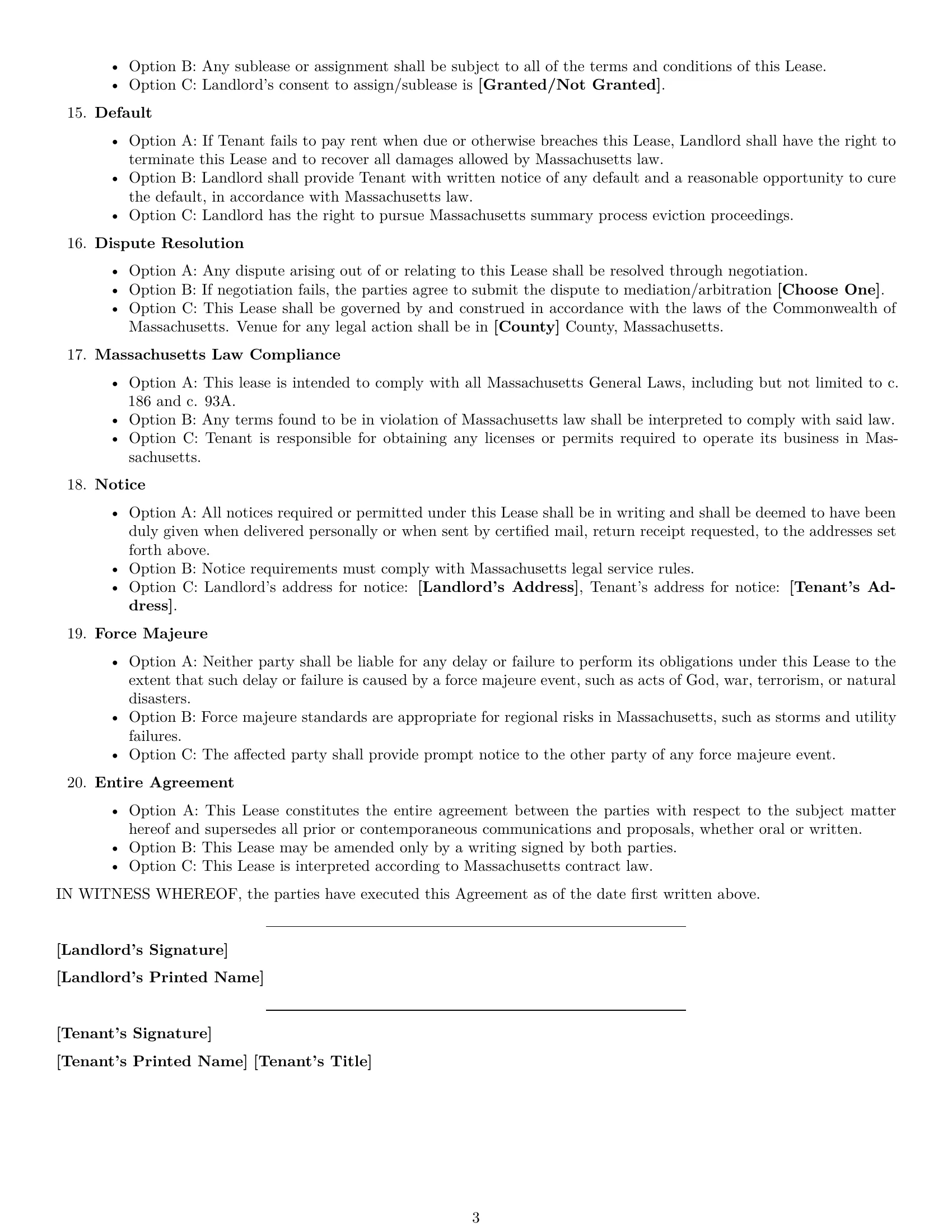 Preview page 3 of Free Massachusetts warehouse lease agreement template