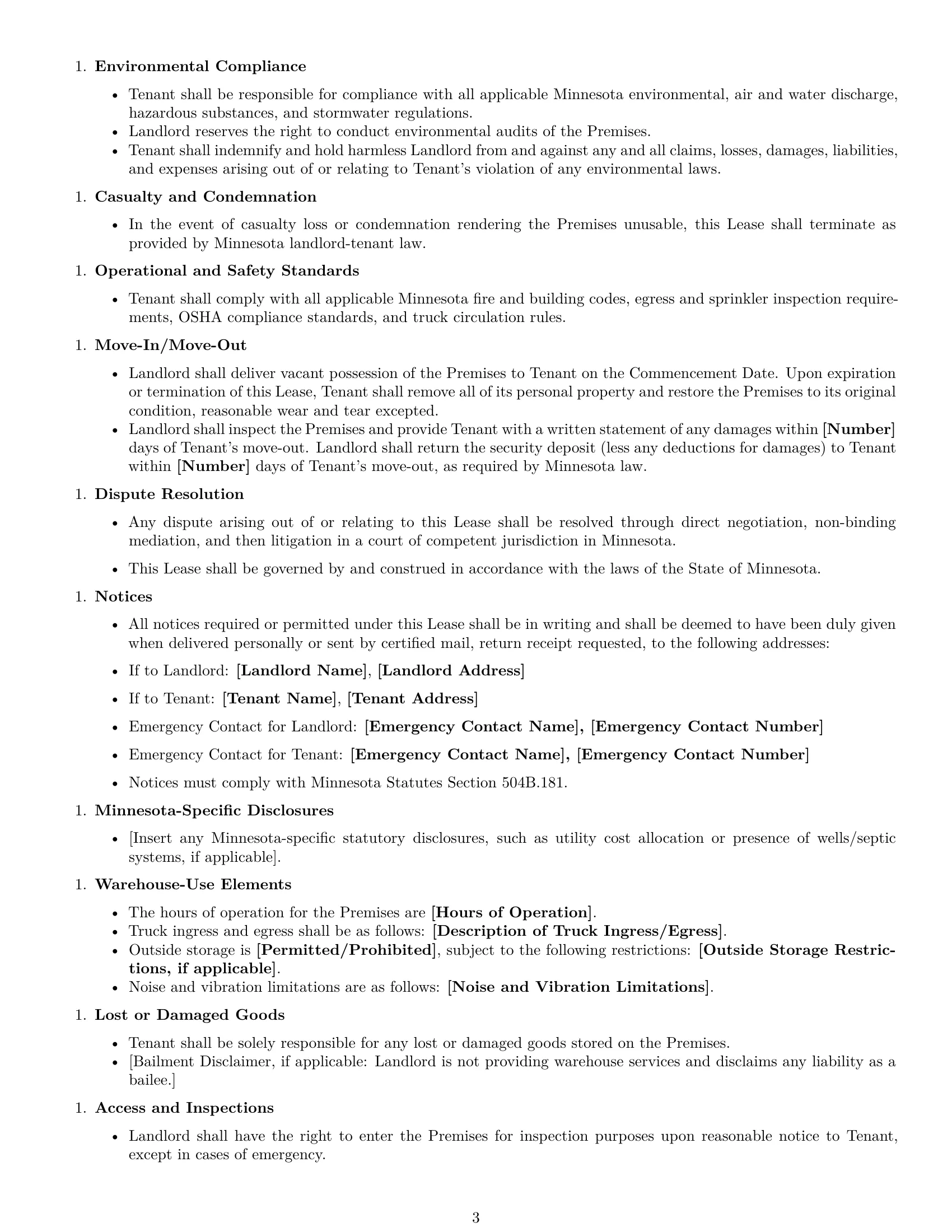 Preview page 3 of Free Minnesota warehouse lease agreement template