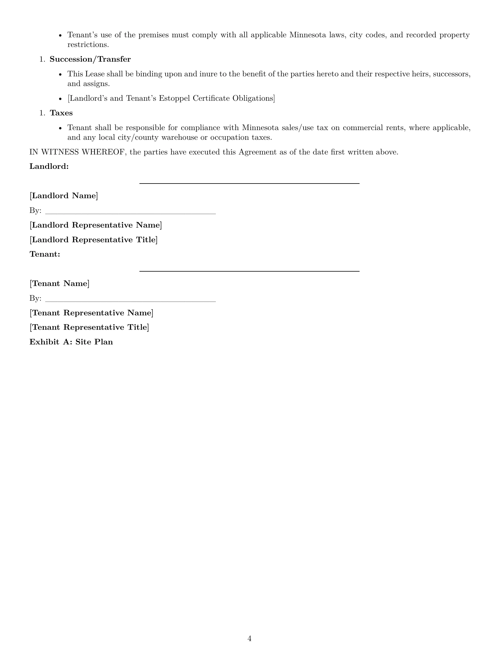 Preview page 4 of Free Minnesota warehouse lease agreement template