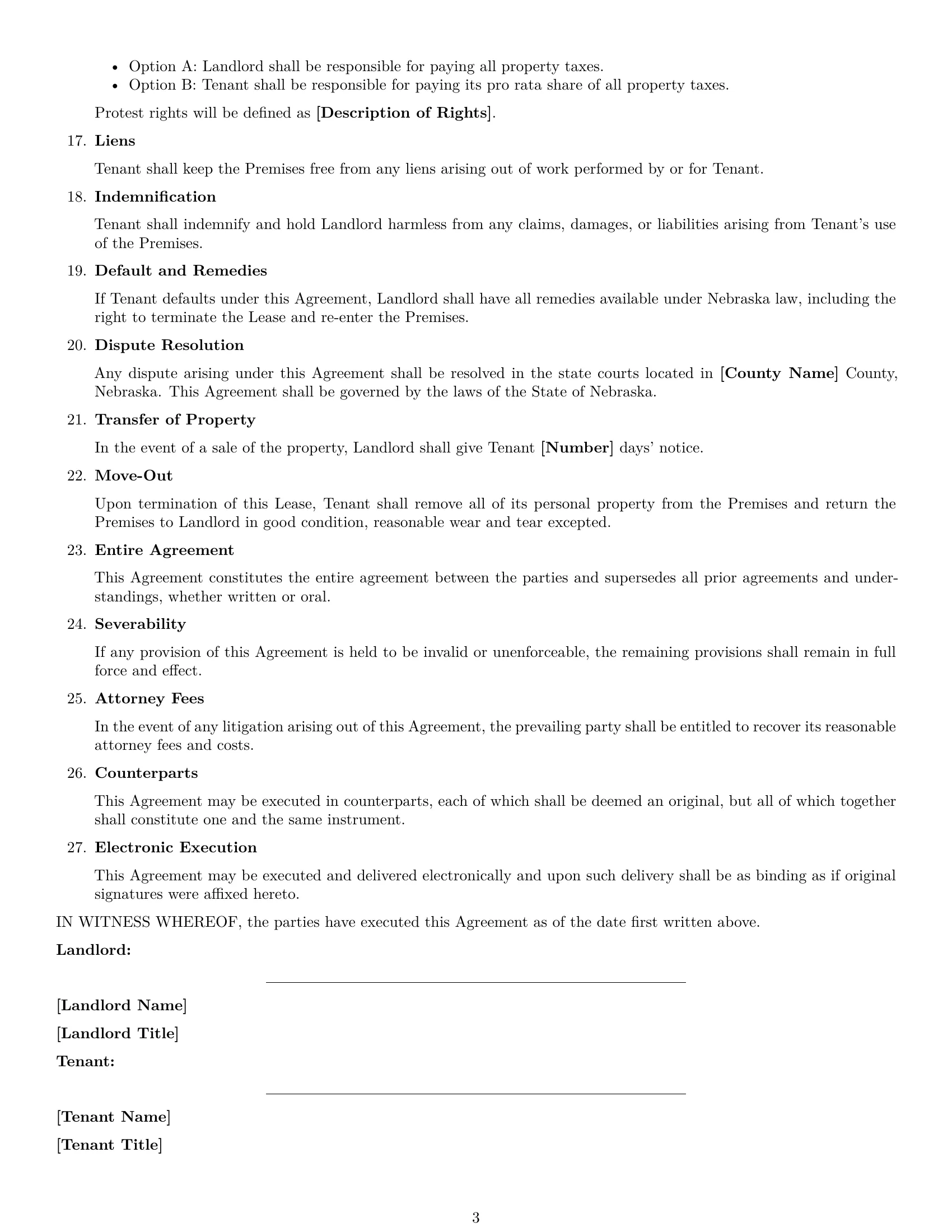 Preview page 3 of Free Nebraska warehouse lease agreement template