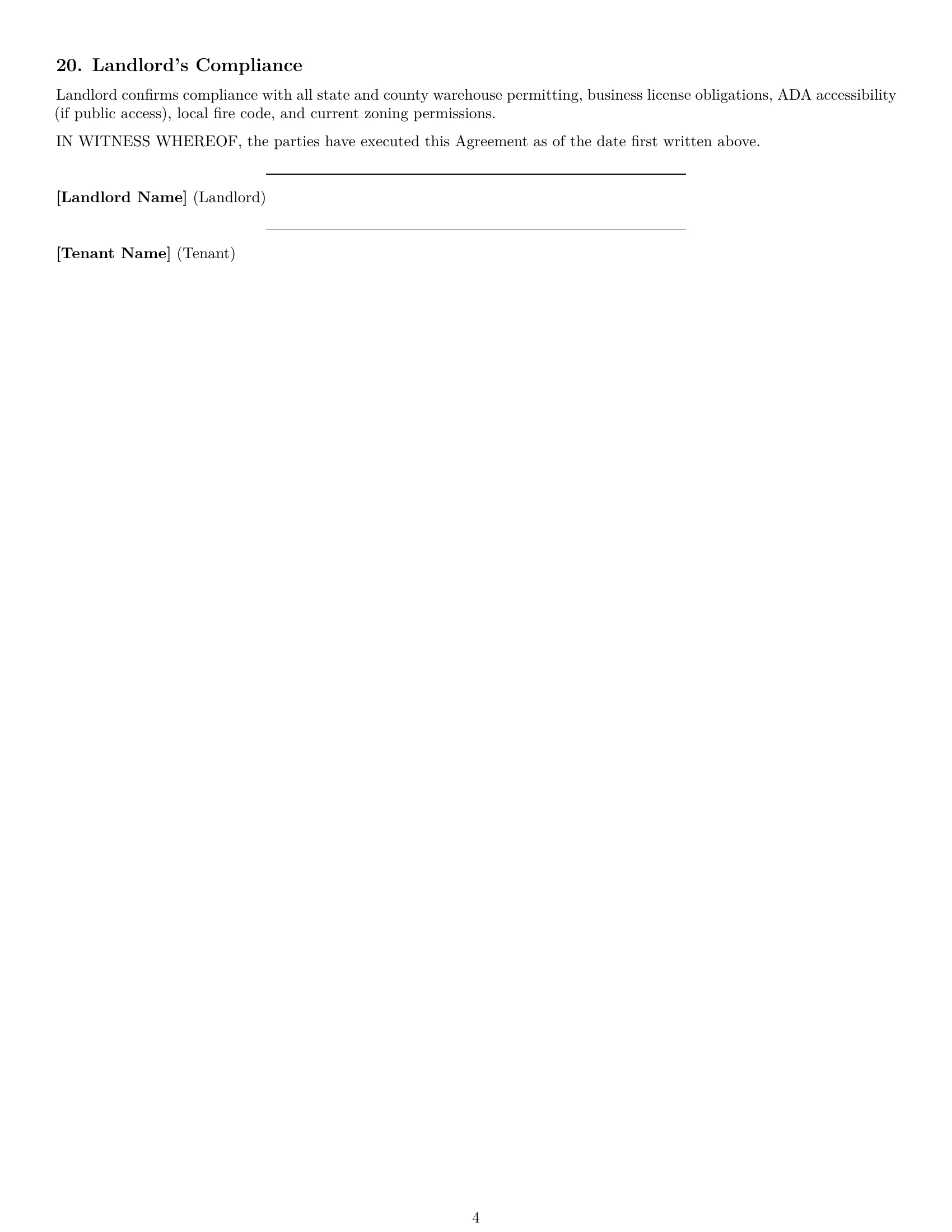 Preview page 4 of Free Nevada warehouse lease agreement template