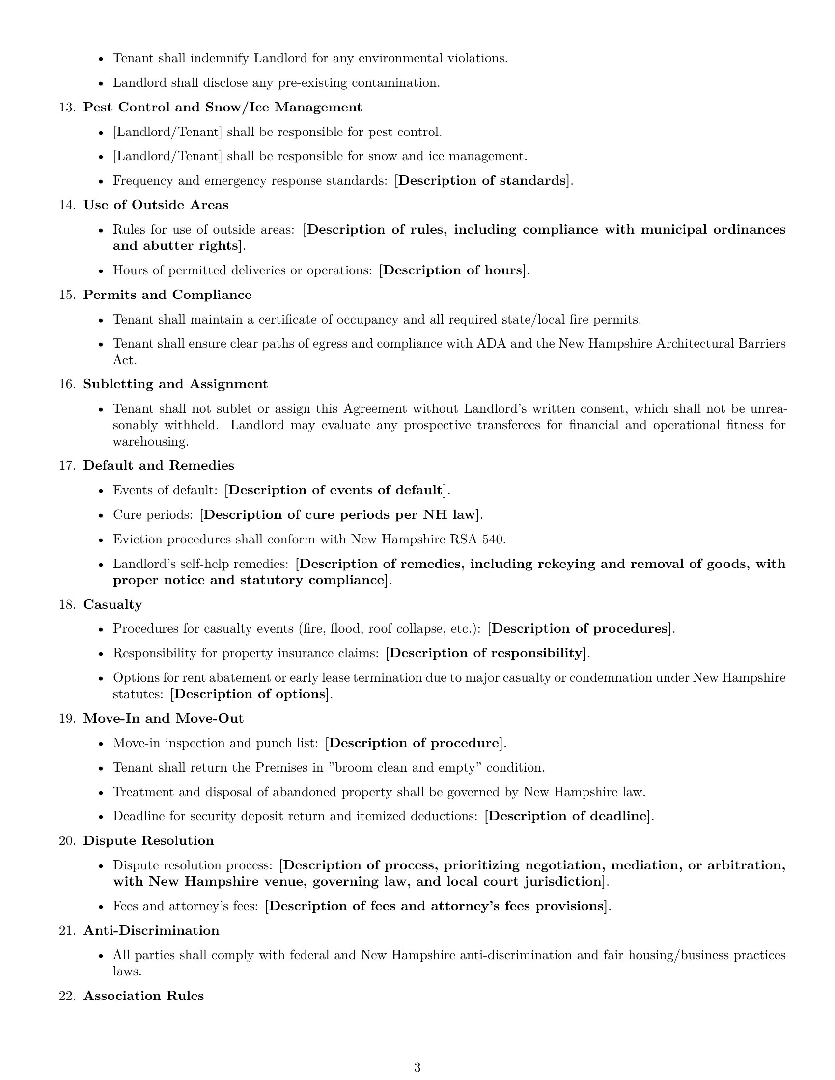 Preview page 3 of Free New Hampshire warehouse lease agreement template