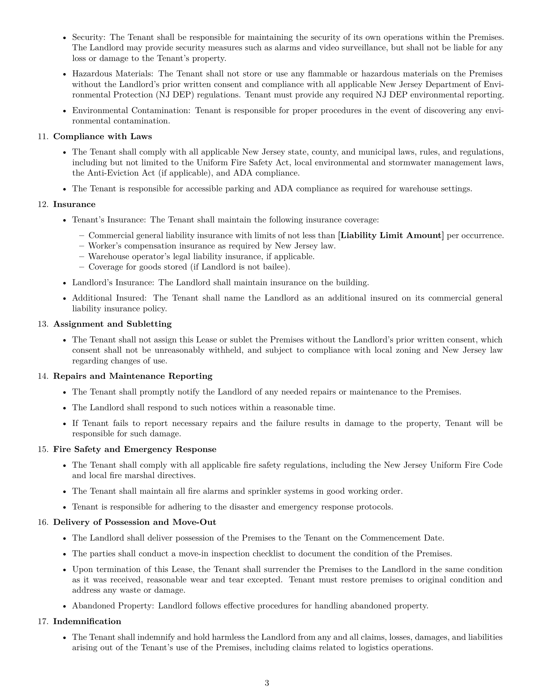 Preview page 3 of Free New Jersey warehouse lease agreement template