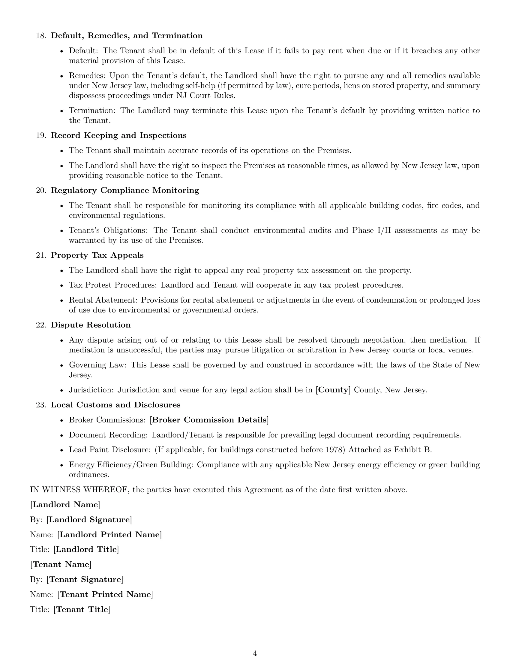 Preview page 4 of Free New Jersey warehouse lease agreement template