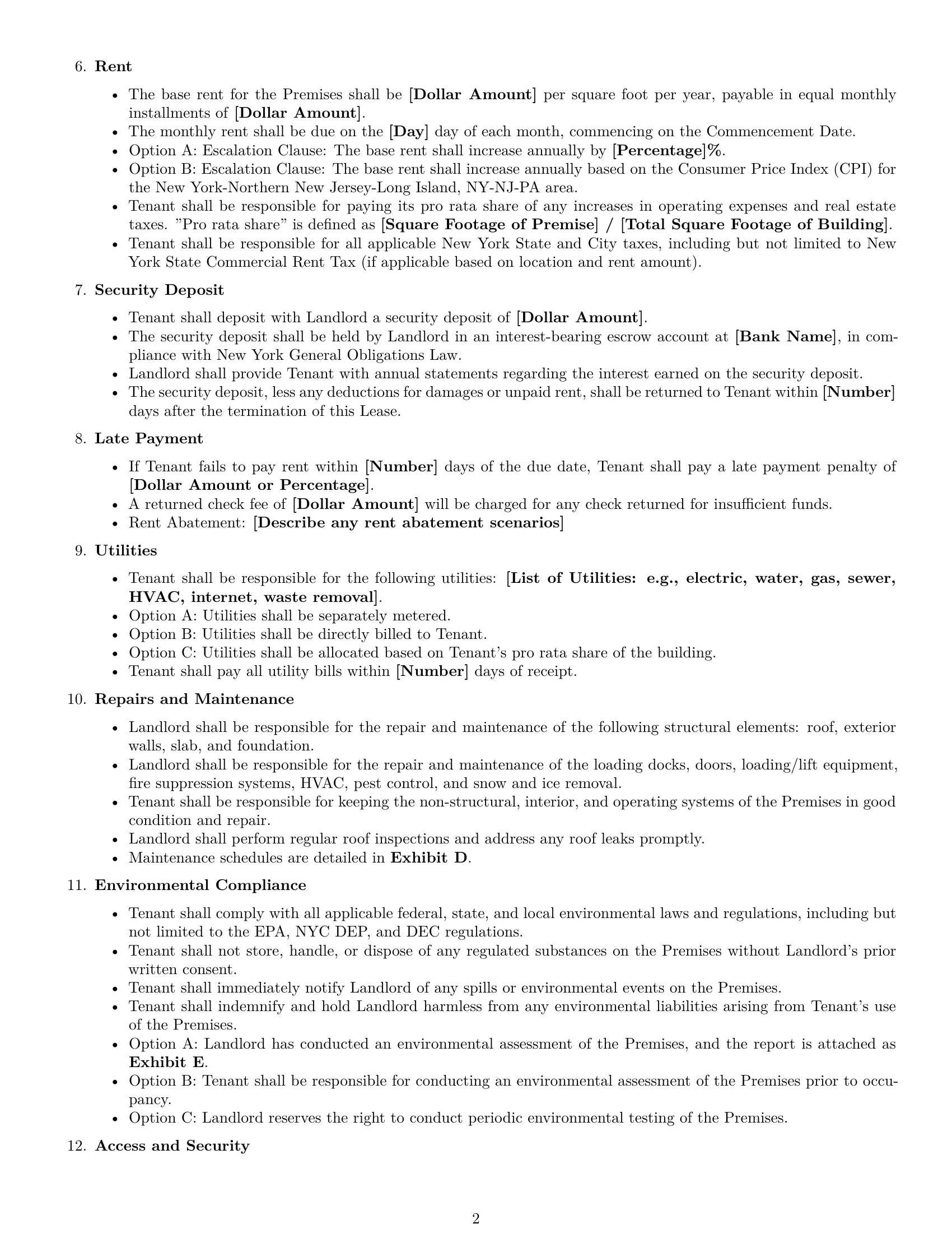 Preview page 2 of Free New York warehouse lease agreement template