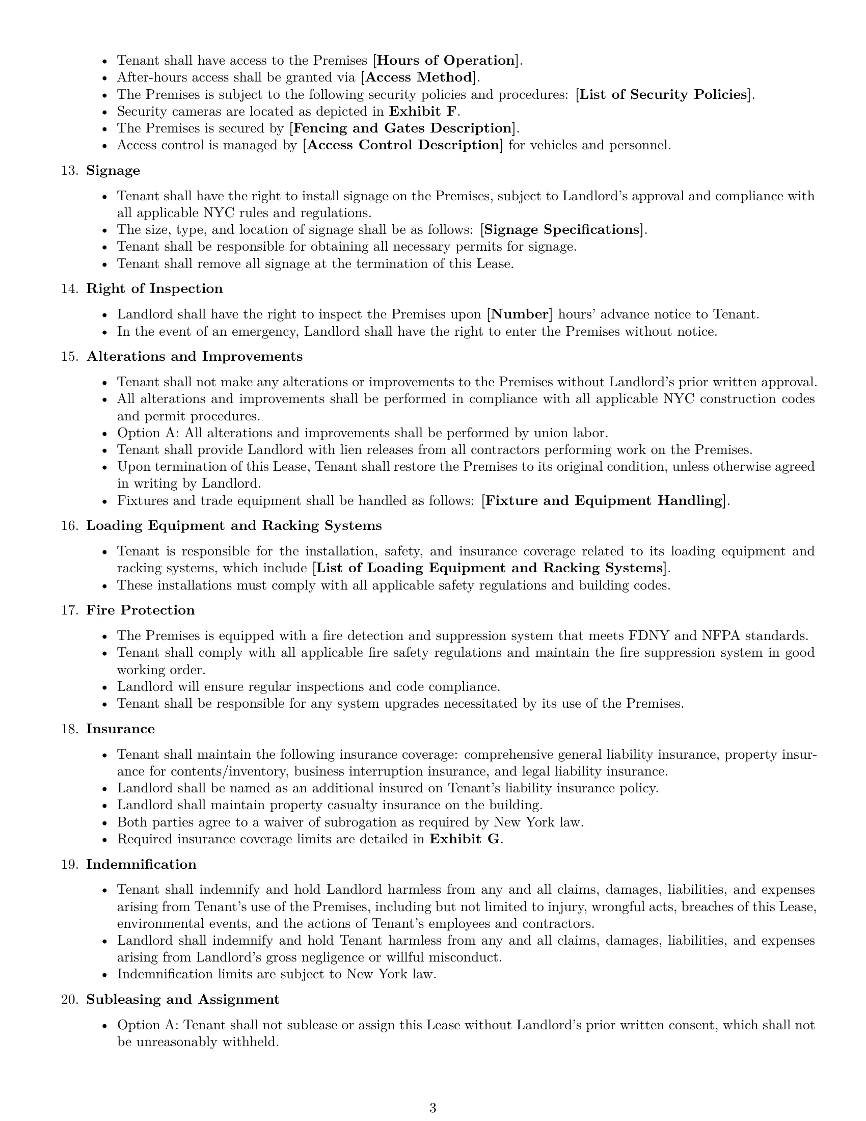 Preview page 3 of Free New York warehouse lease agreement template