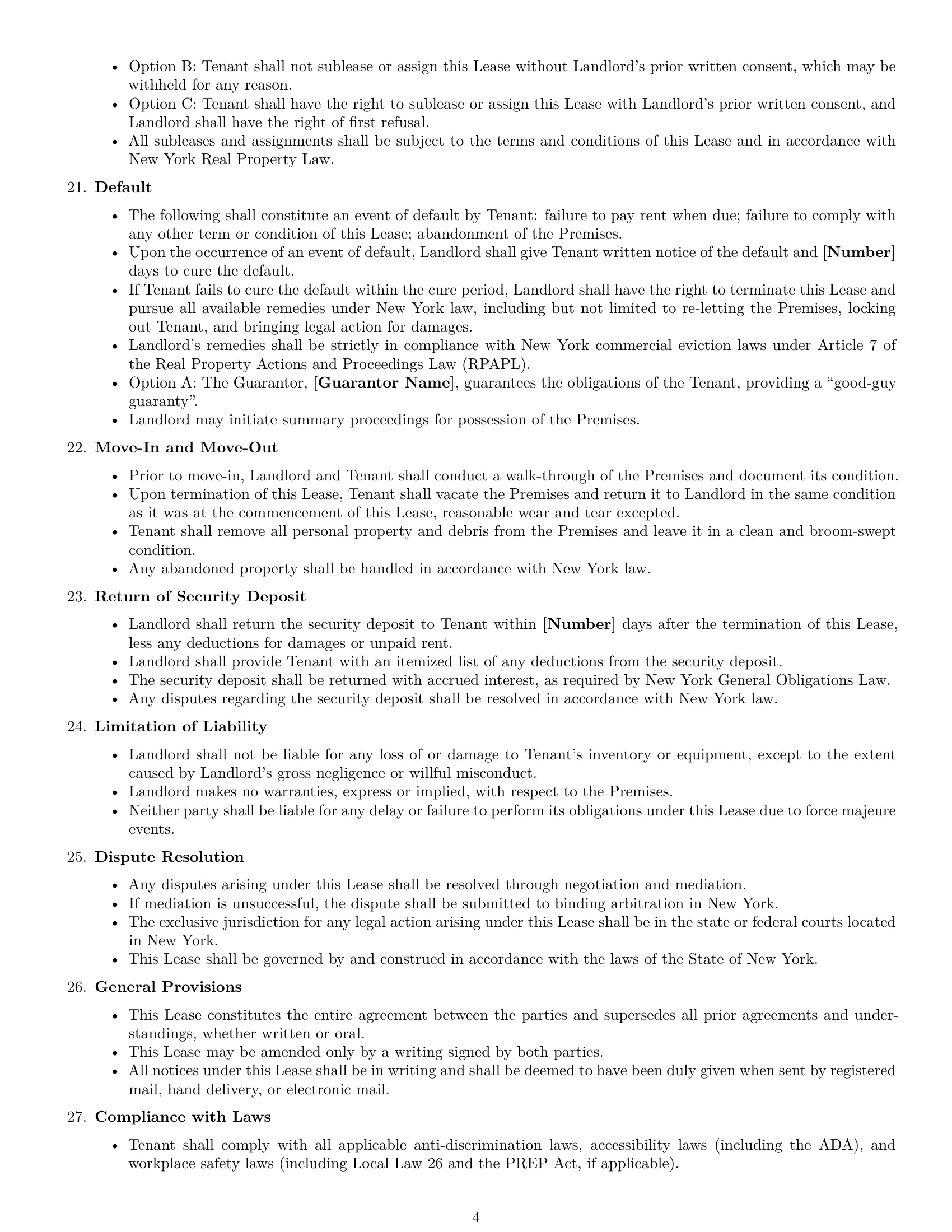 Preview page 4 of Free New York warehouse lease agreement template