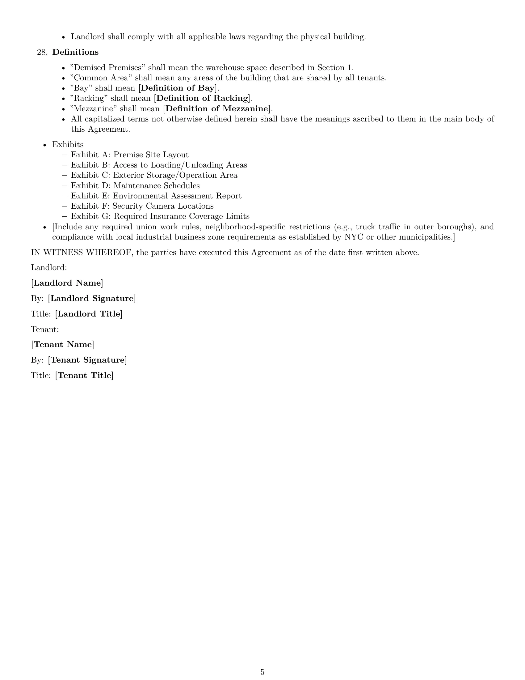 Preview page 5 of Free New York warehouse lease agreement template