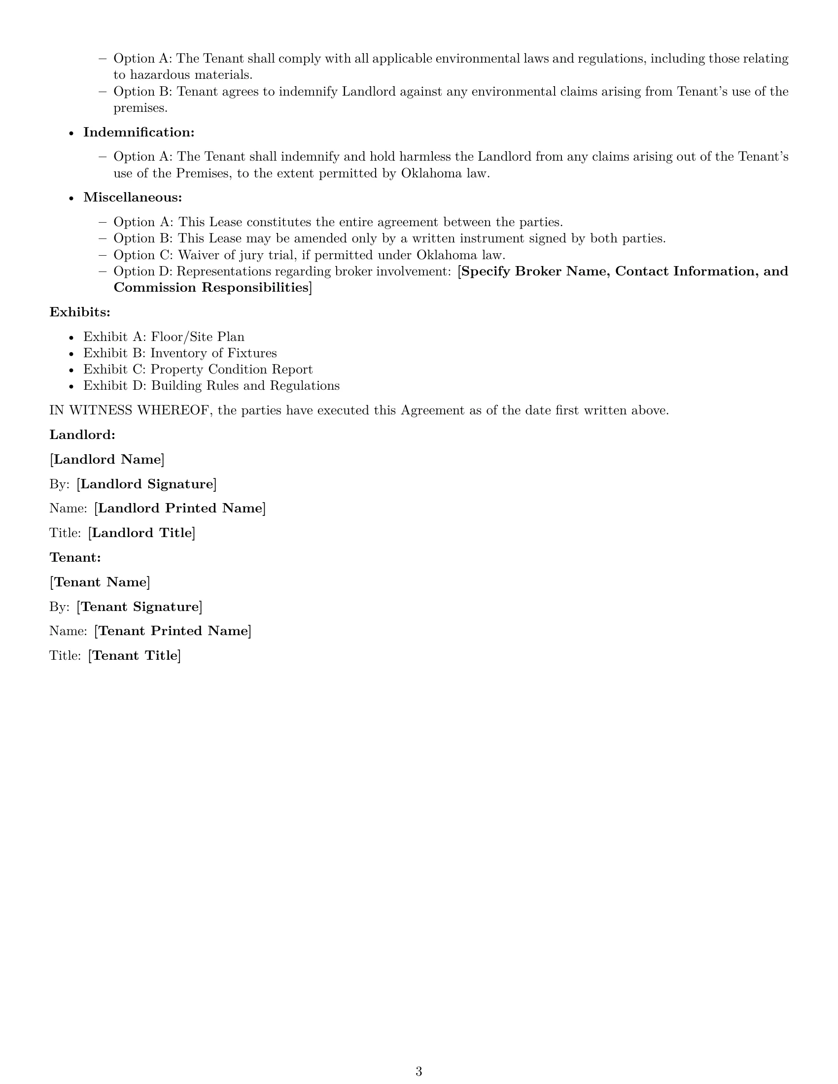Preview page 3 of Free Oklahoma warehouse lease agreement template