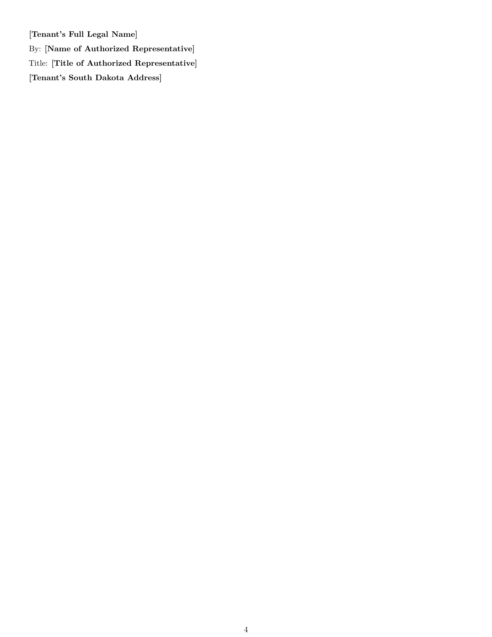 Preview page 4 of Free South Dakota warehouse lease agreement template