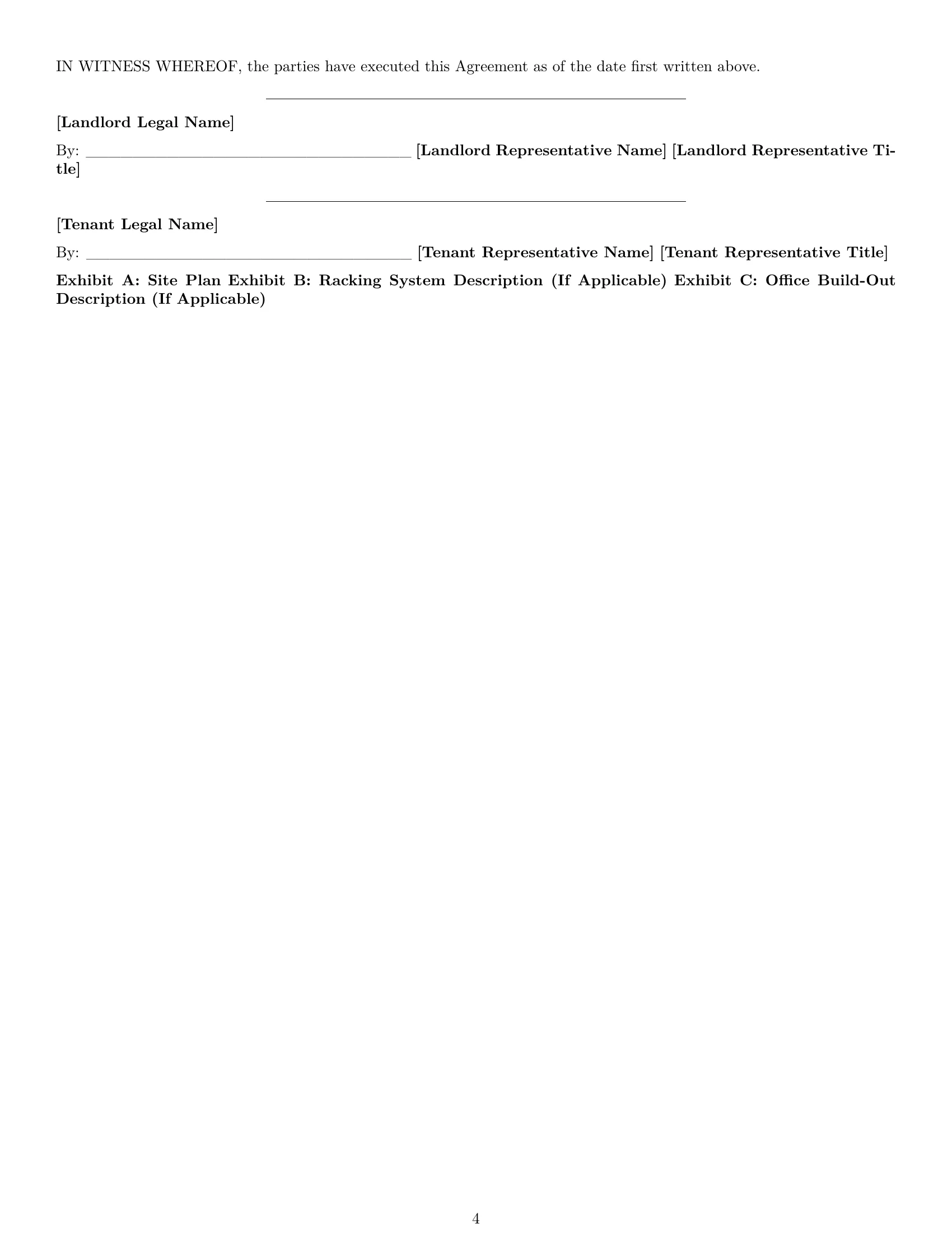 Preview page 4 of Free Tennessee warehouse lease agreement template