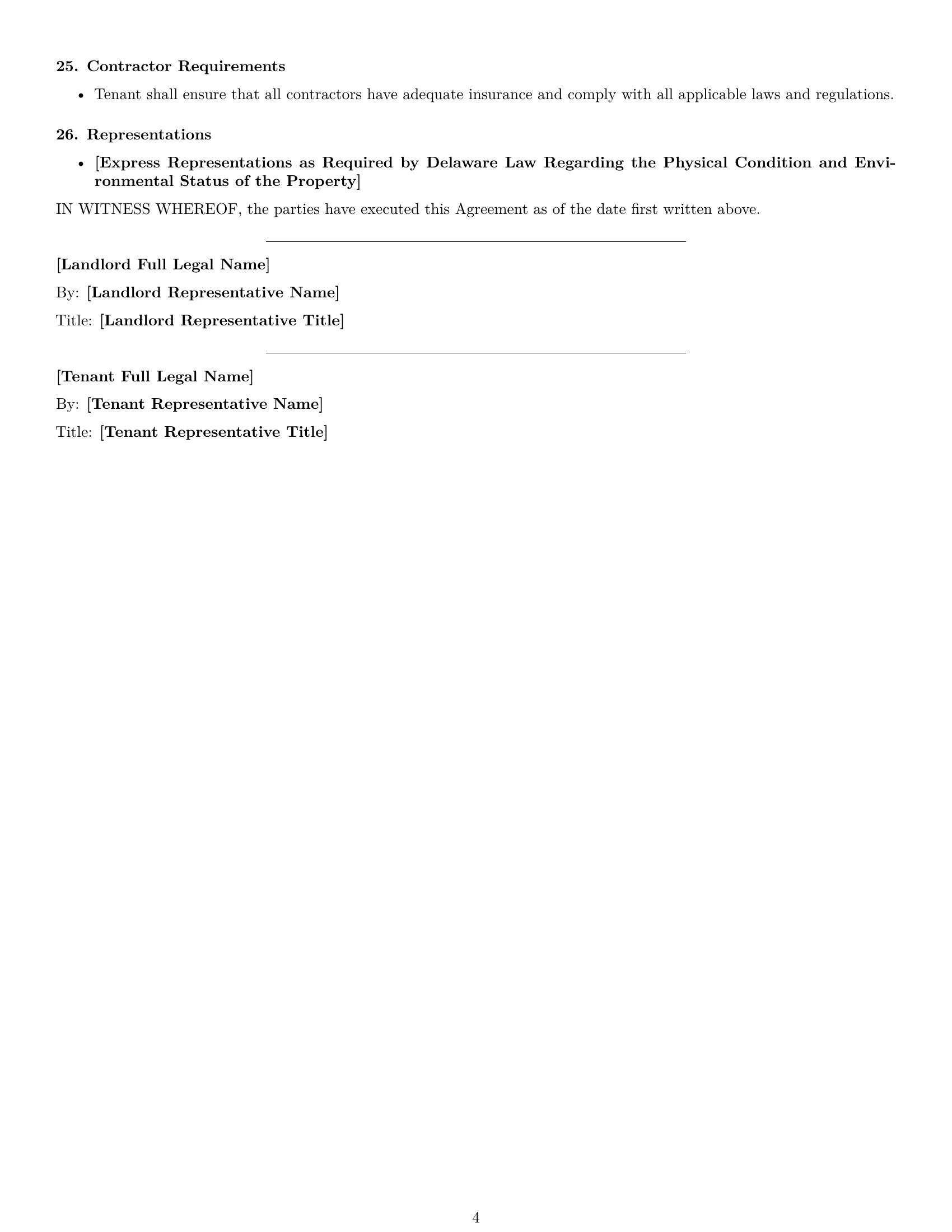 Preview page 4 of Free Delaware warehouse lease agreement template