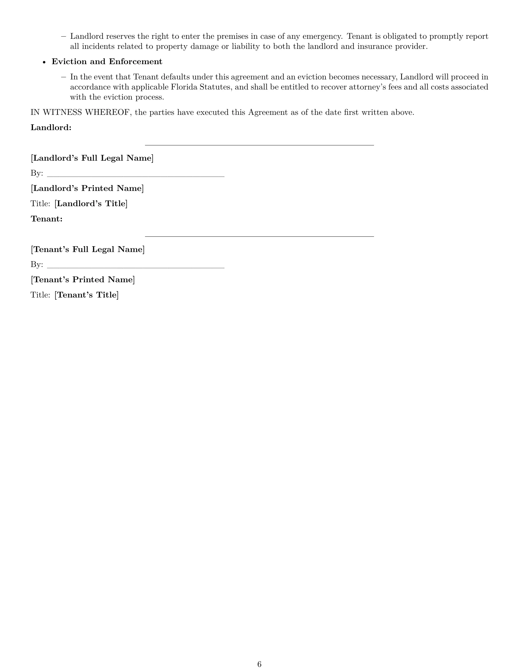 Preview page 6 of Free Florida warehouse lease agreement template