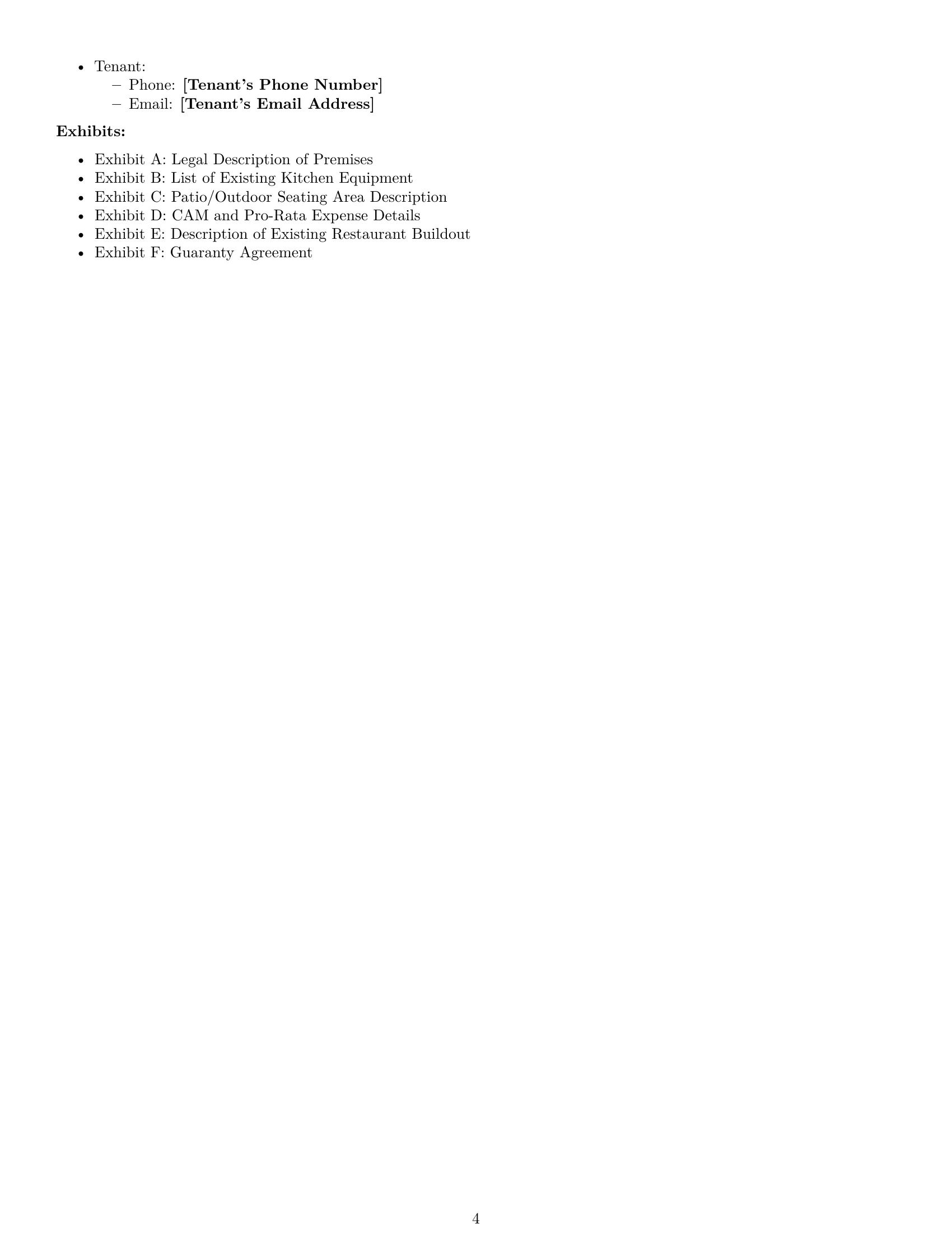 Preview page 4 of Free Nebraska restaurant lease agreement template