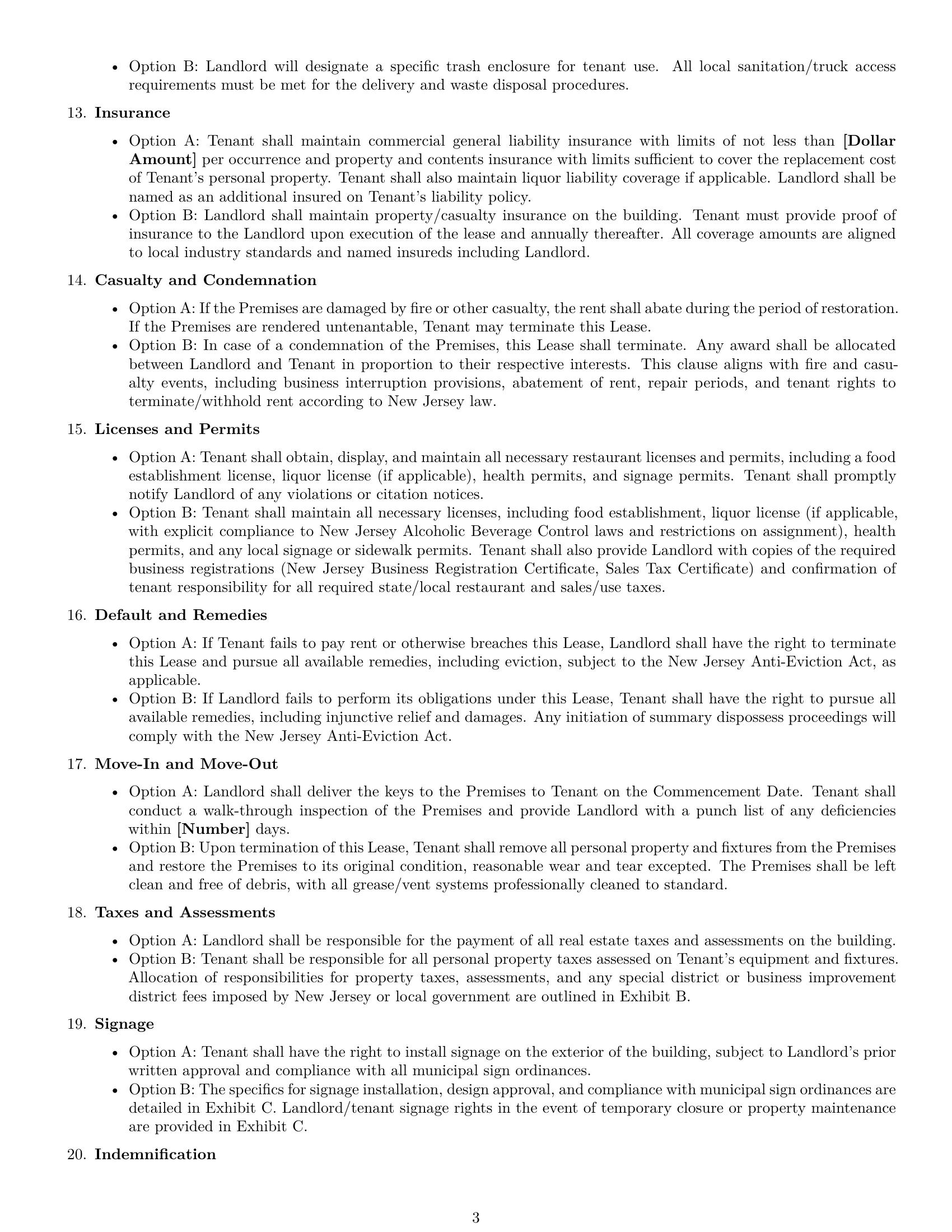 Preview page 3 of Free New Jersey restaurant lease agreement template