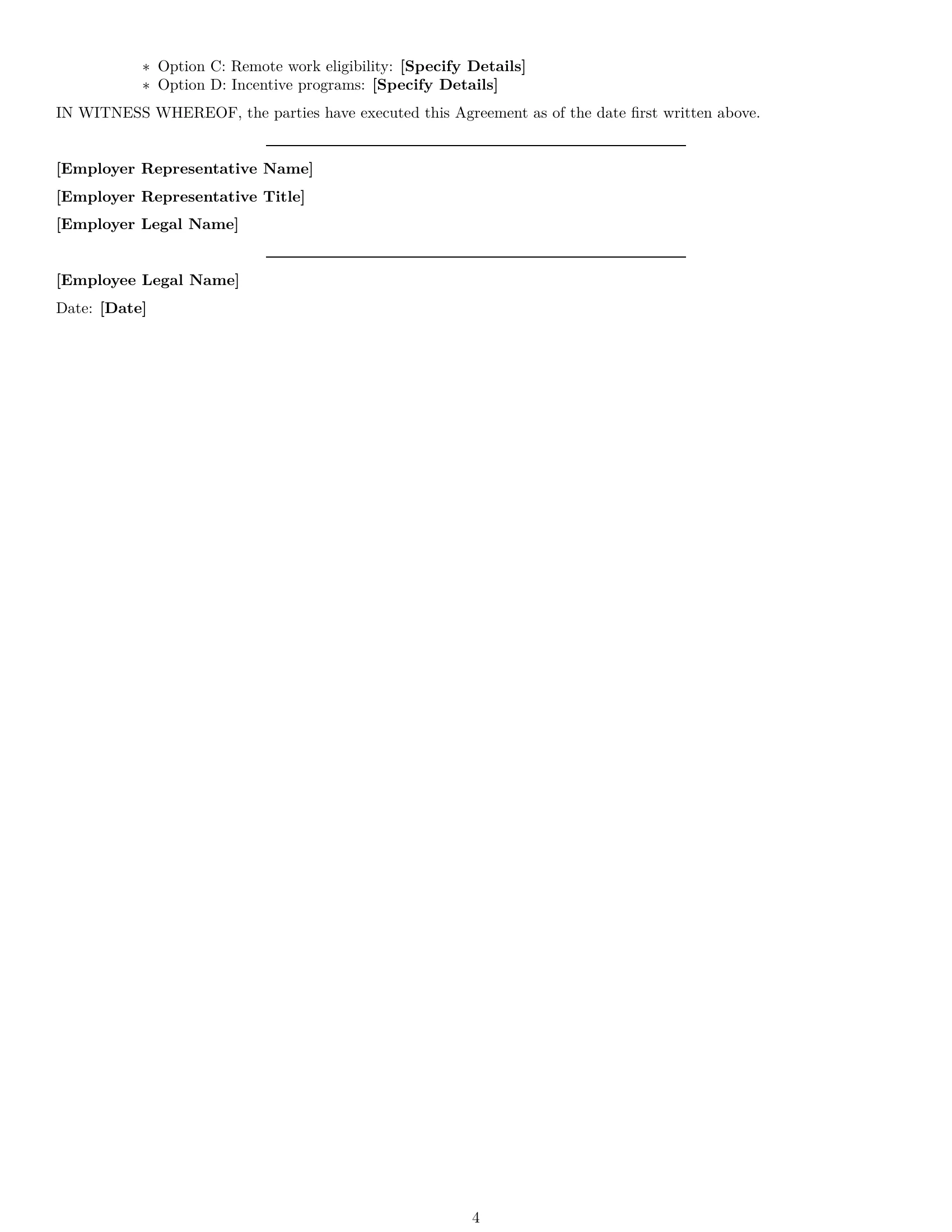 Preview page 4 of Free Alabama customer service representative employment contract template