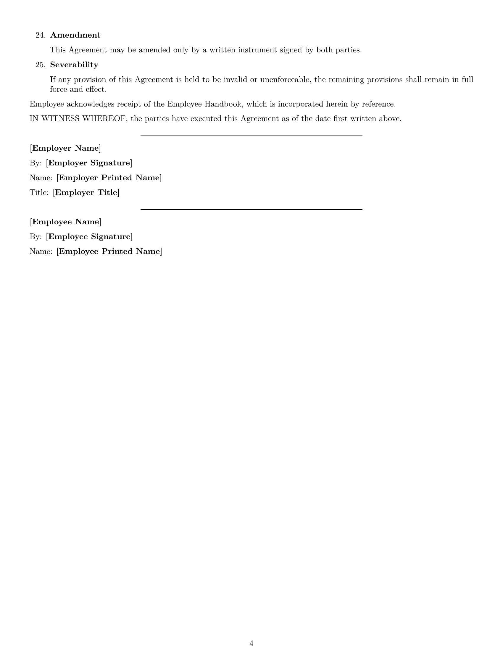Preview page 4 of Free Montana customer service representative employment contract template
