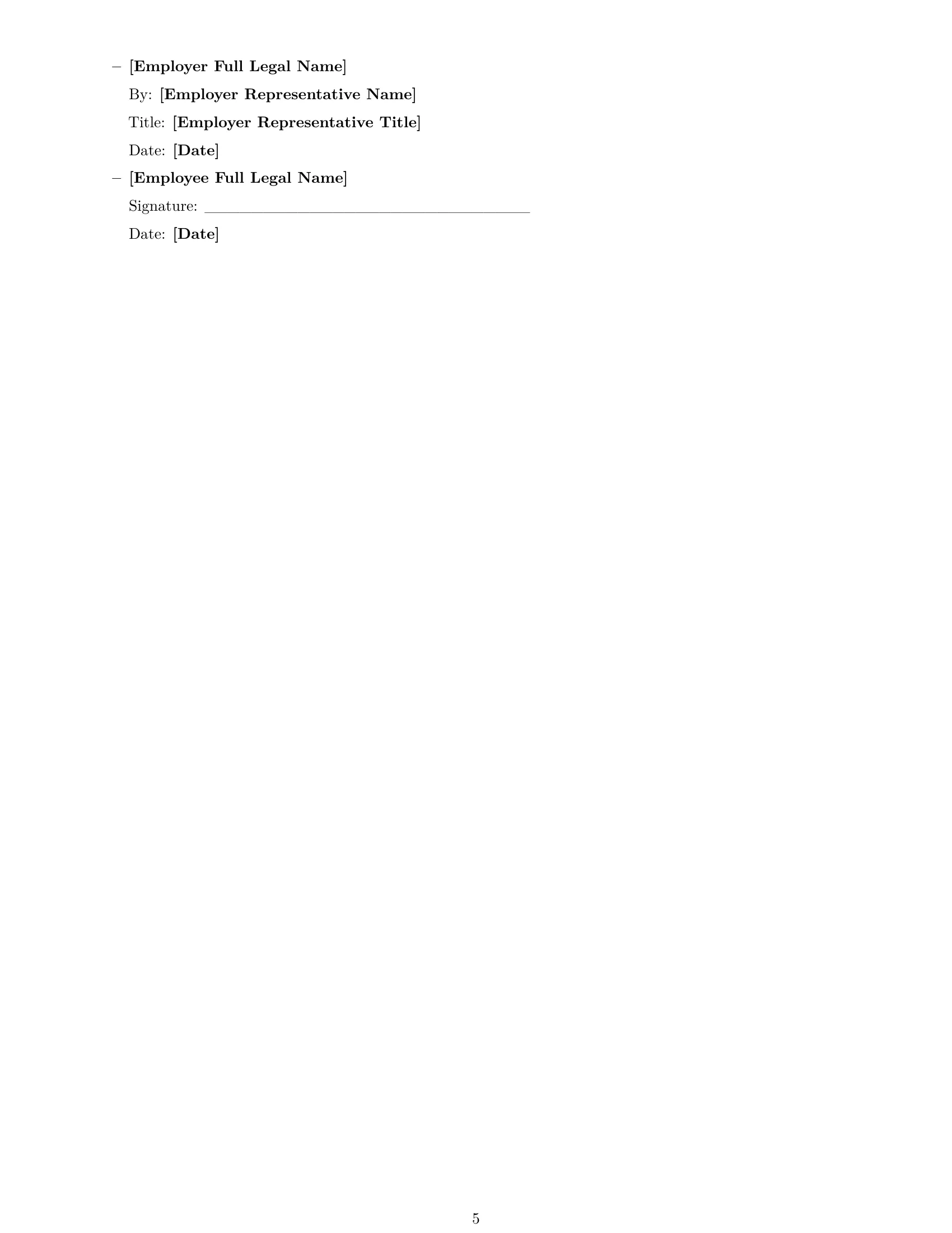 Preview page 5 of Free Nebraska customer service representative employment contract template