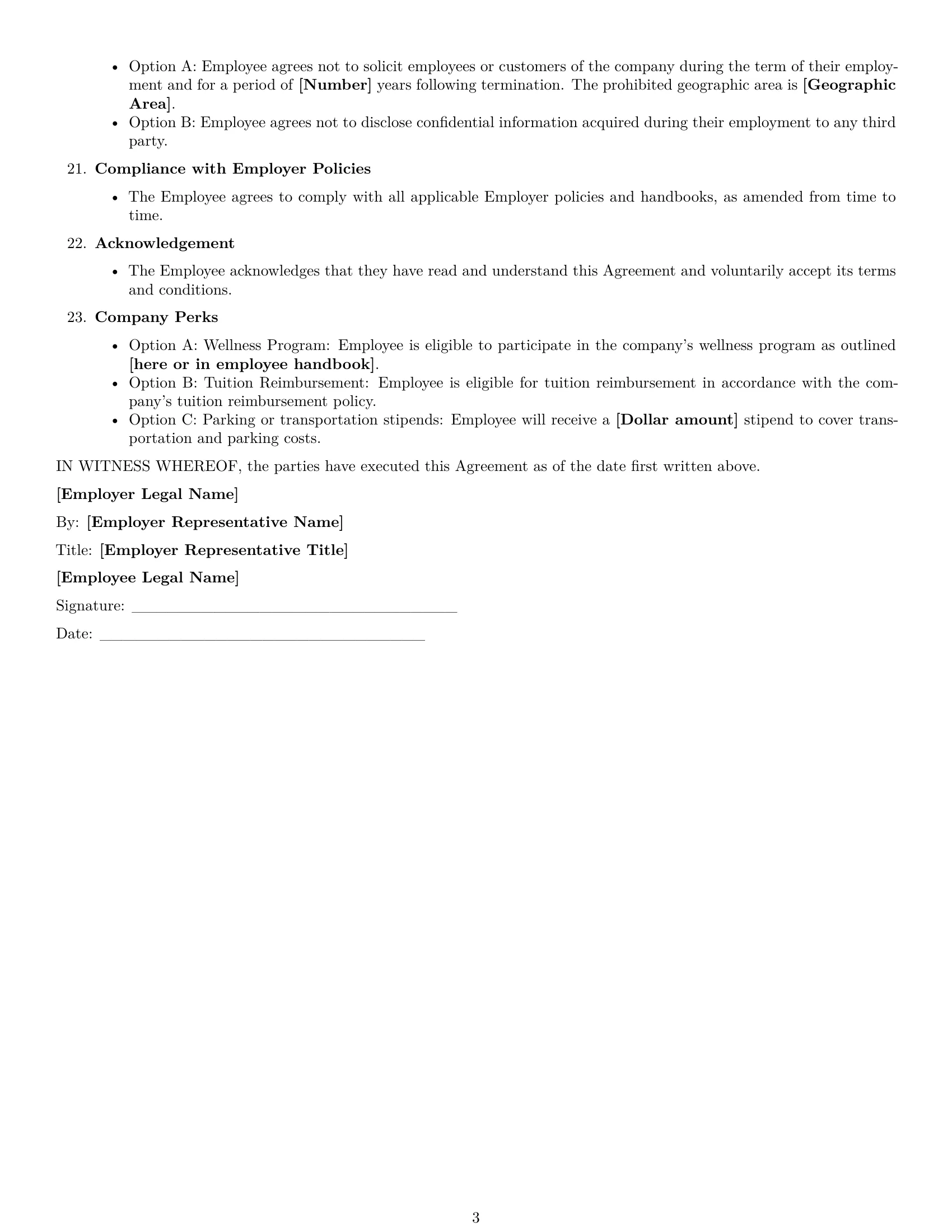 Preview page 3 of Free Tennessee customer service representative employment contract template