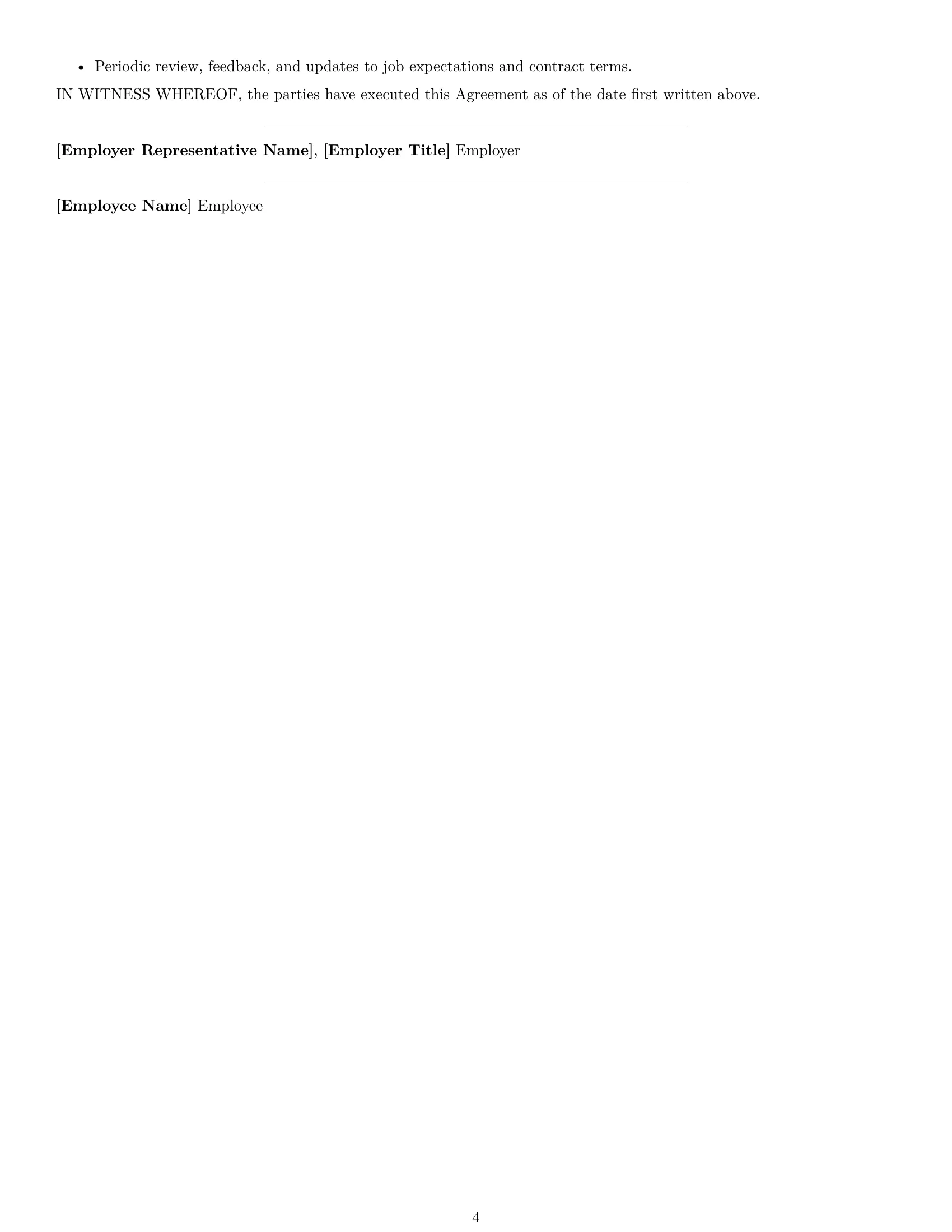Preview page 4 of Free Wisconsin customer service representative employment contract template