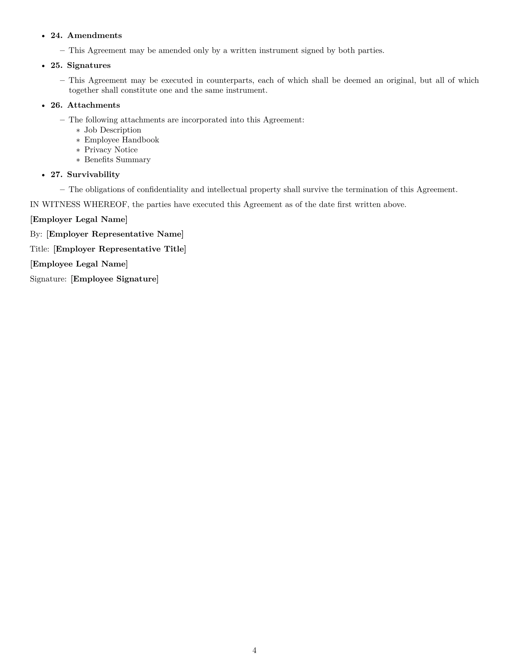 Preview page 4 of Free Wyoming customer service representative employment contract template