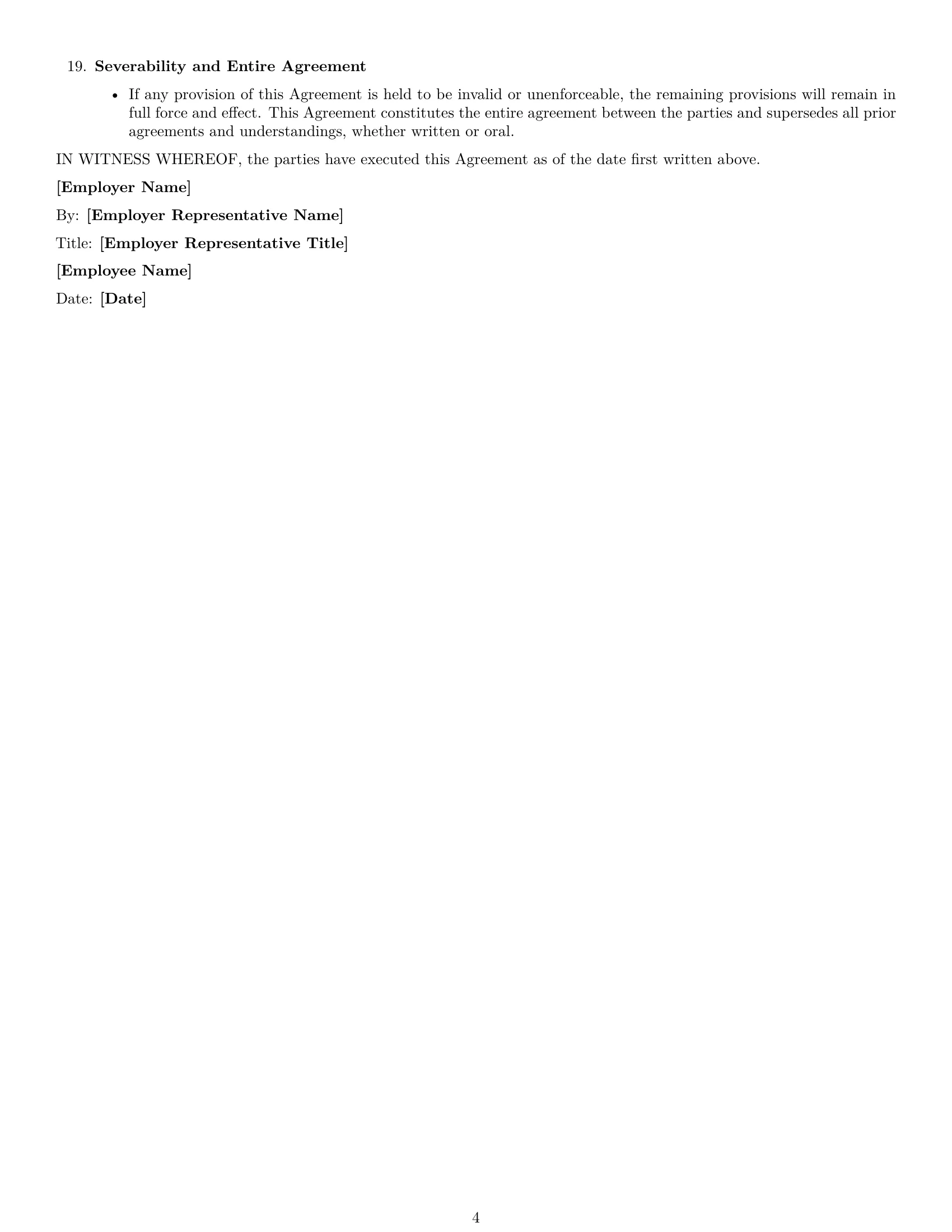 Preview page 4 of Free Wyoming call center representative employment contract template