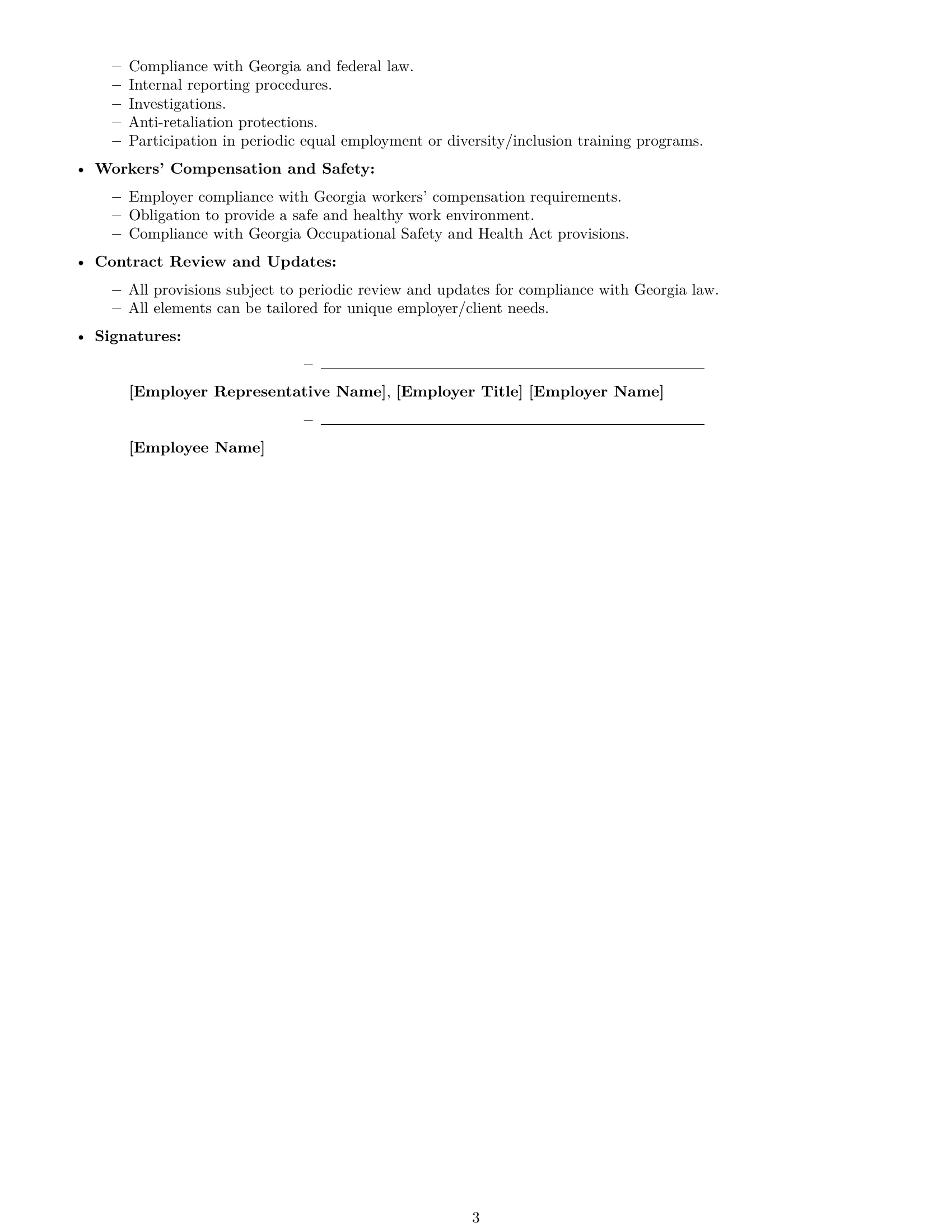Preview page 3 of Free Georgia technical support engineer employment contract template