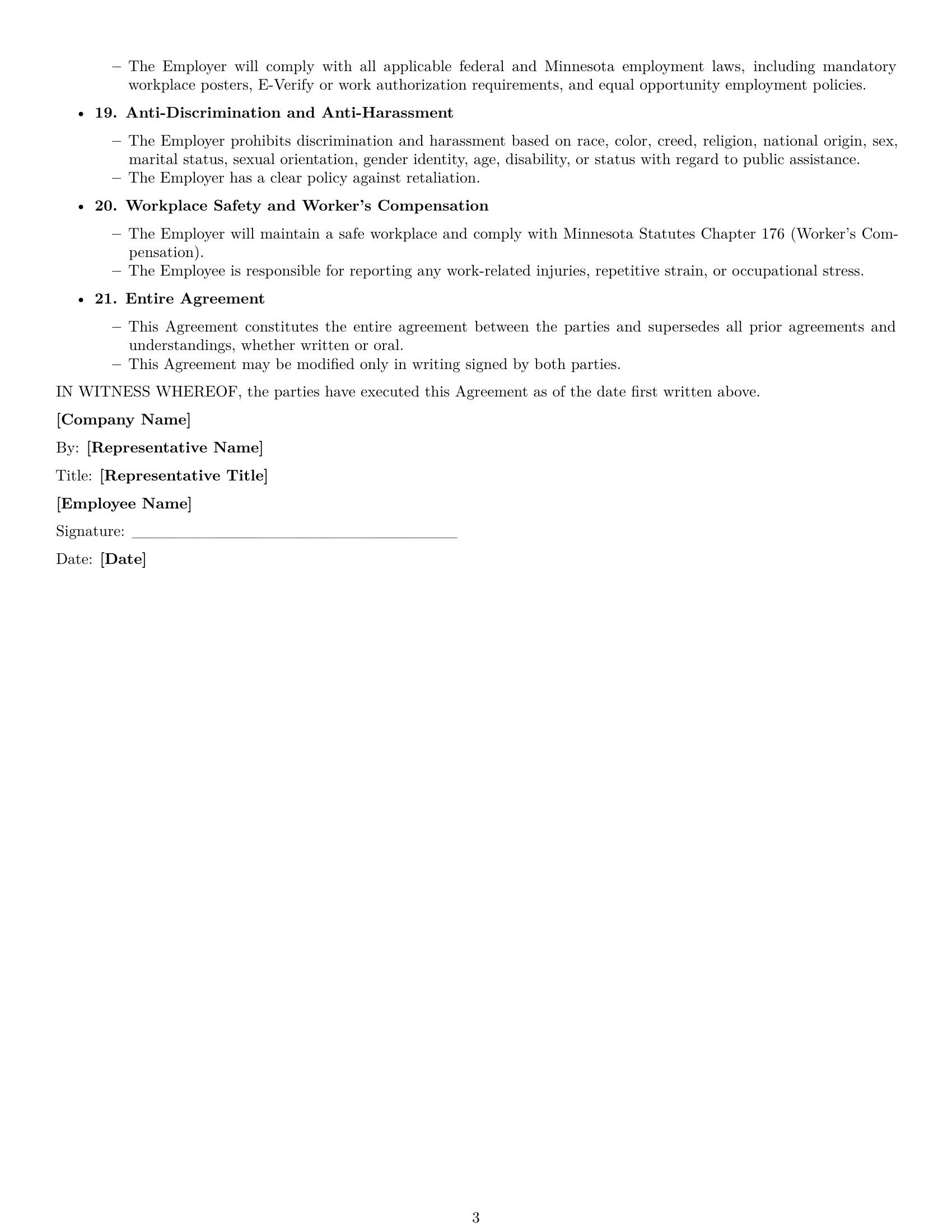 Preview page 3 of Free Minnesota technical support engineer employment contract template