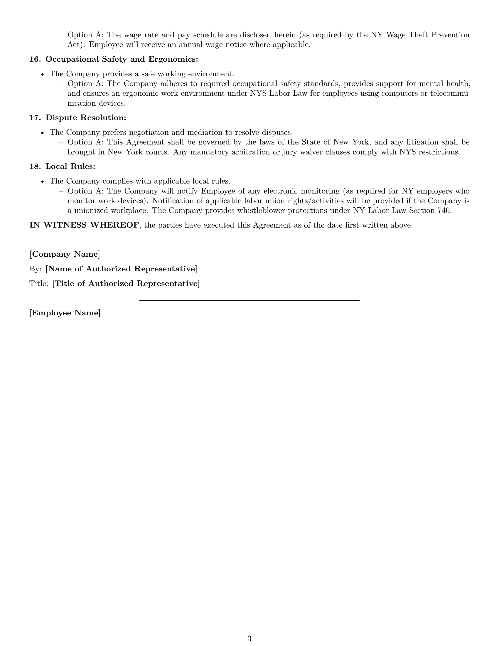 Preview page 3 of Free New York technical support engineer employment contract template