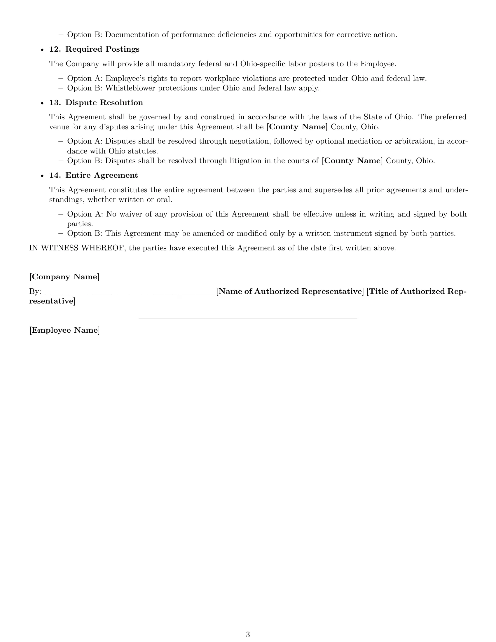 Preview page 3 of Free Ohio technical support engineer employment contract template