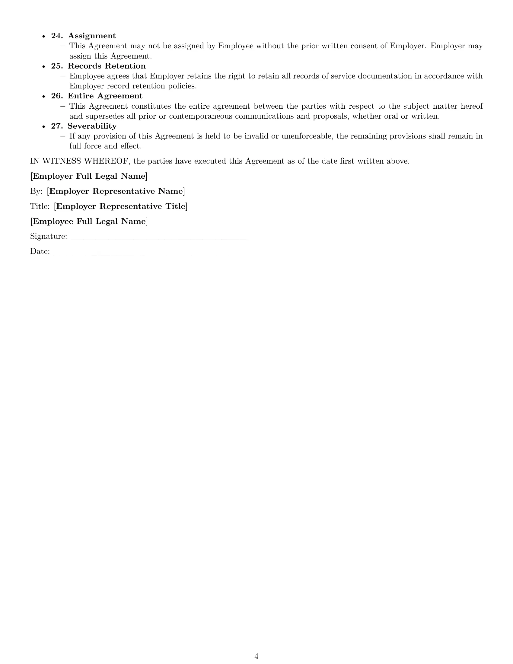 Preview page 4 of Free South Carolina technical support engineer employment contract template