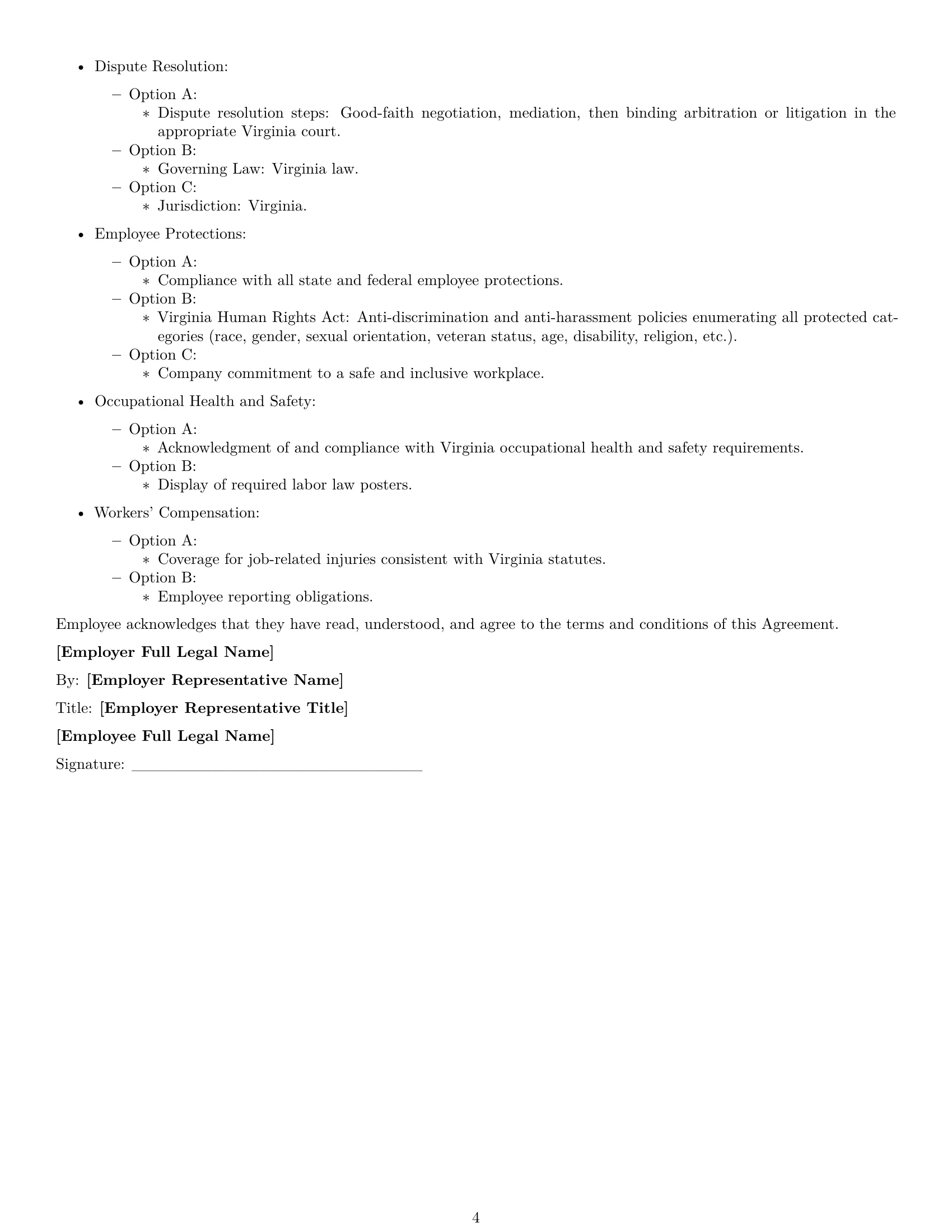 Preview page 4 of Free Virginia technical support engineer employment contract template