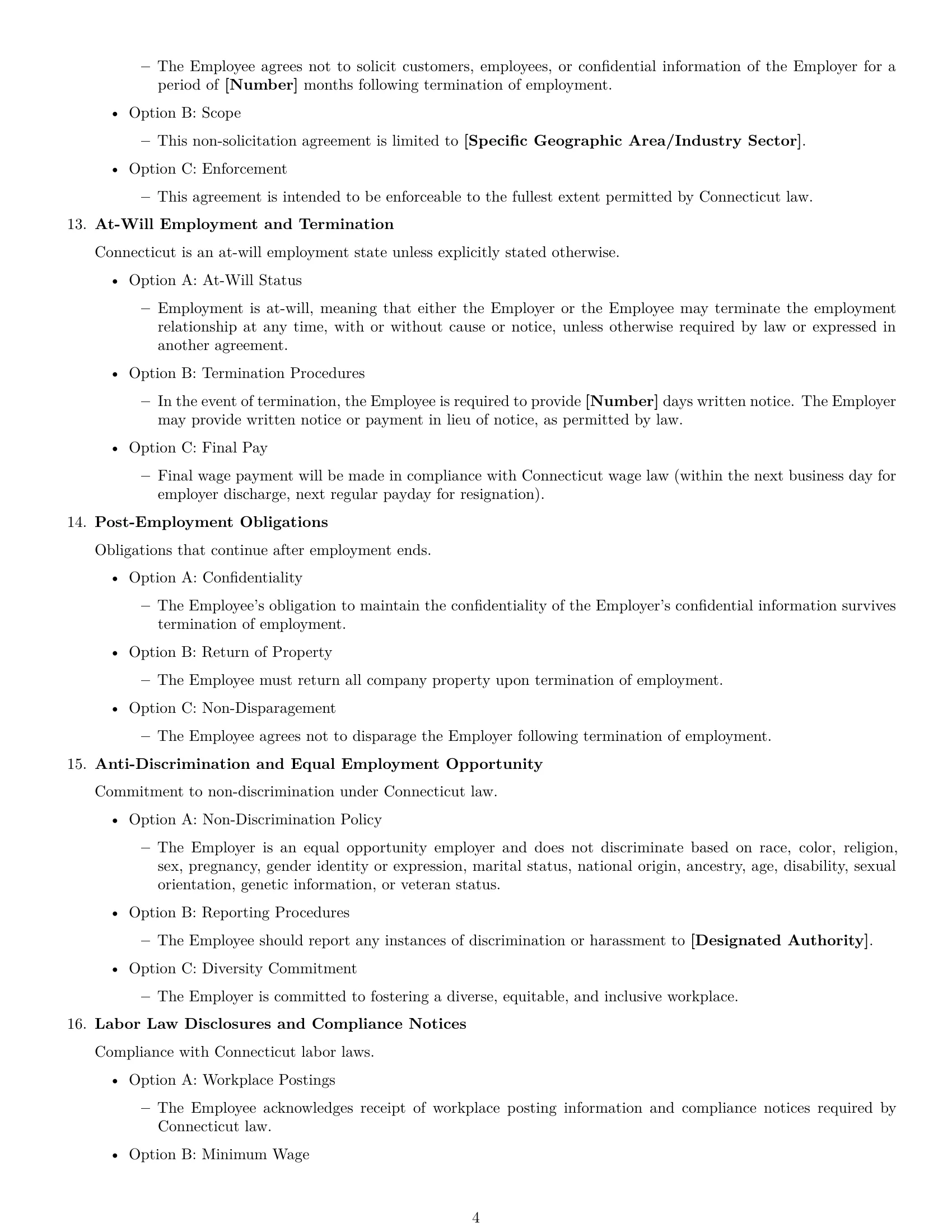 Preview page 4 of Free Connecticut technical support engineer employment contract template