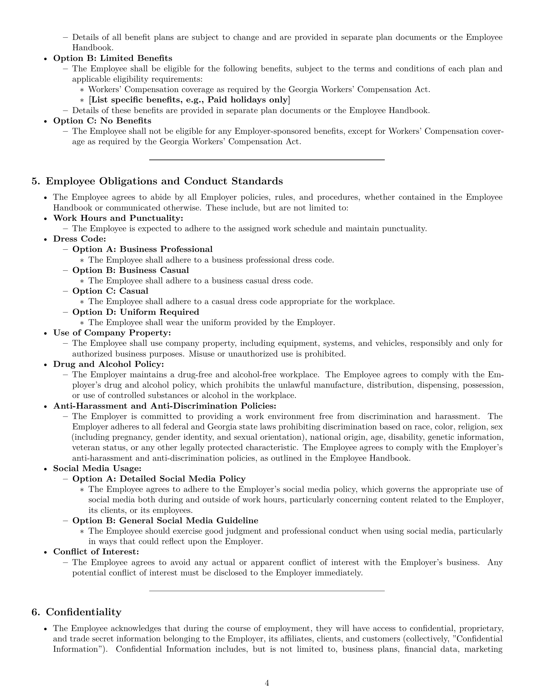 Preview page 4 of Pro Georgia employment contract template