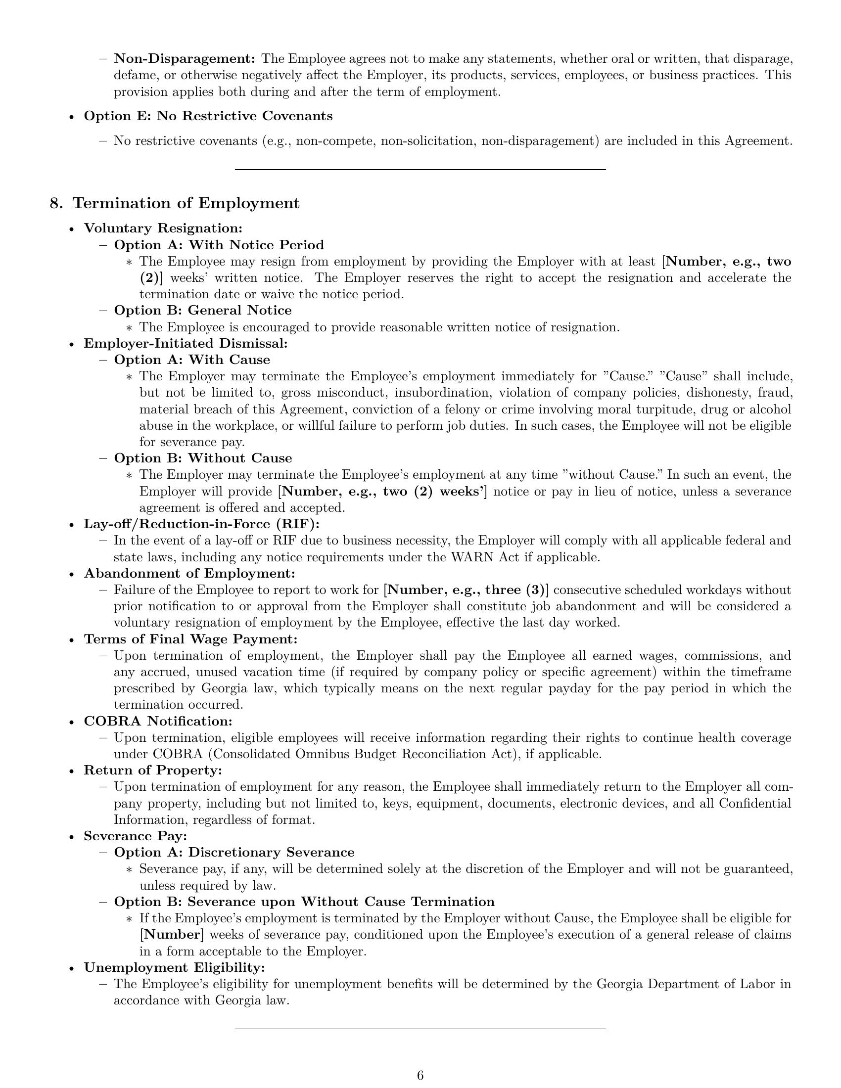 Preview page 6 of Pro Georgia employment contract template