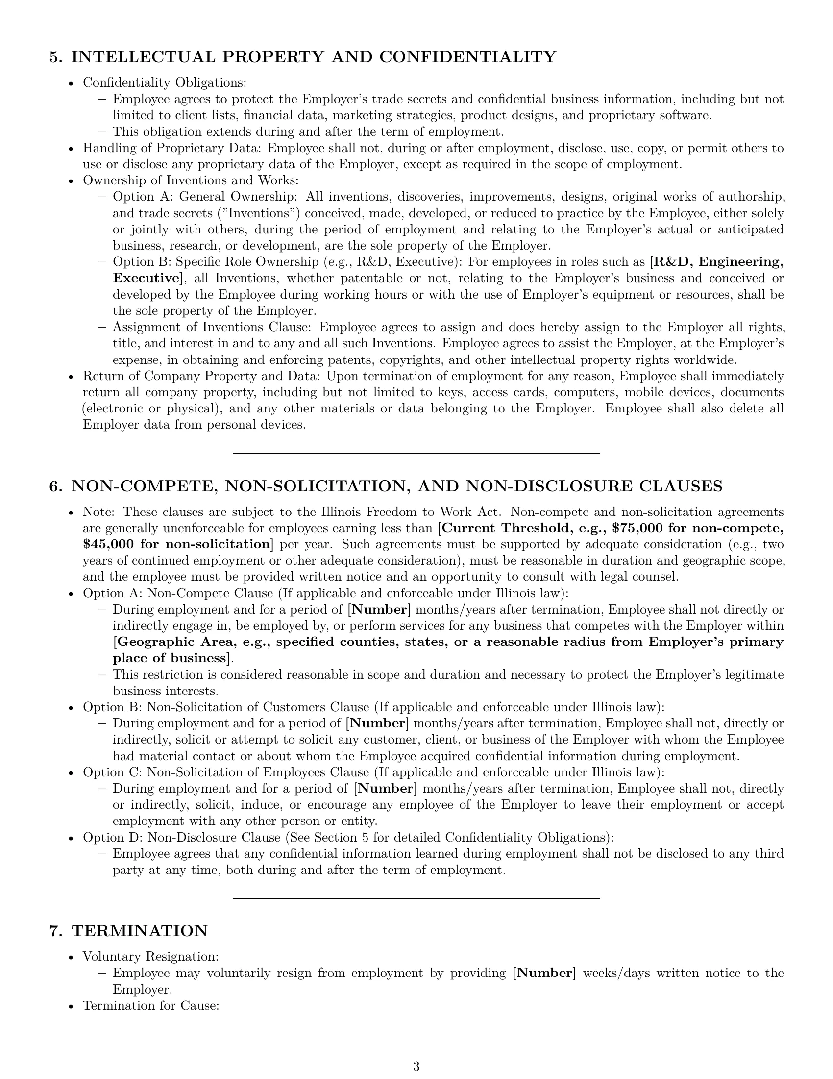 Preview page 3 of Pro Illinois employment contract template