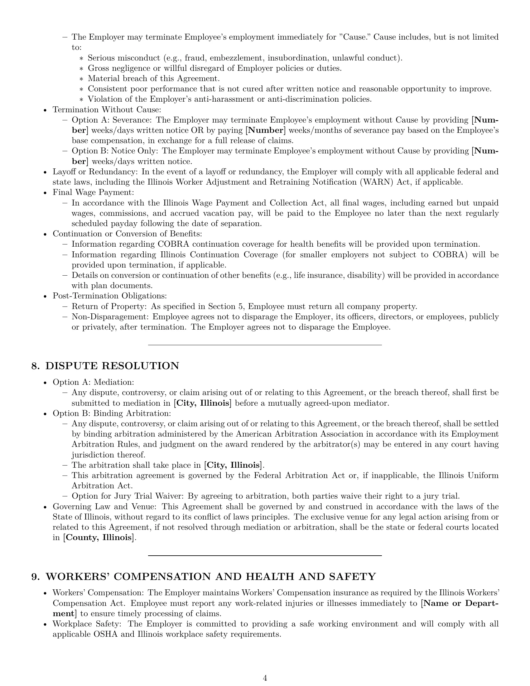Preview page 4 of Pro Illinois employment contract template
