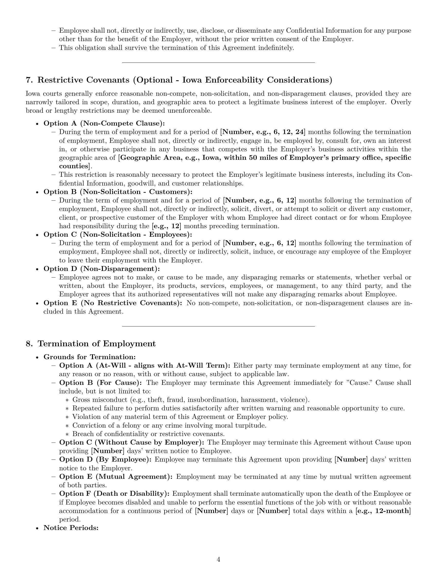 Preview page 4 of Pro Iowa employment contract template