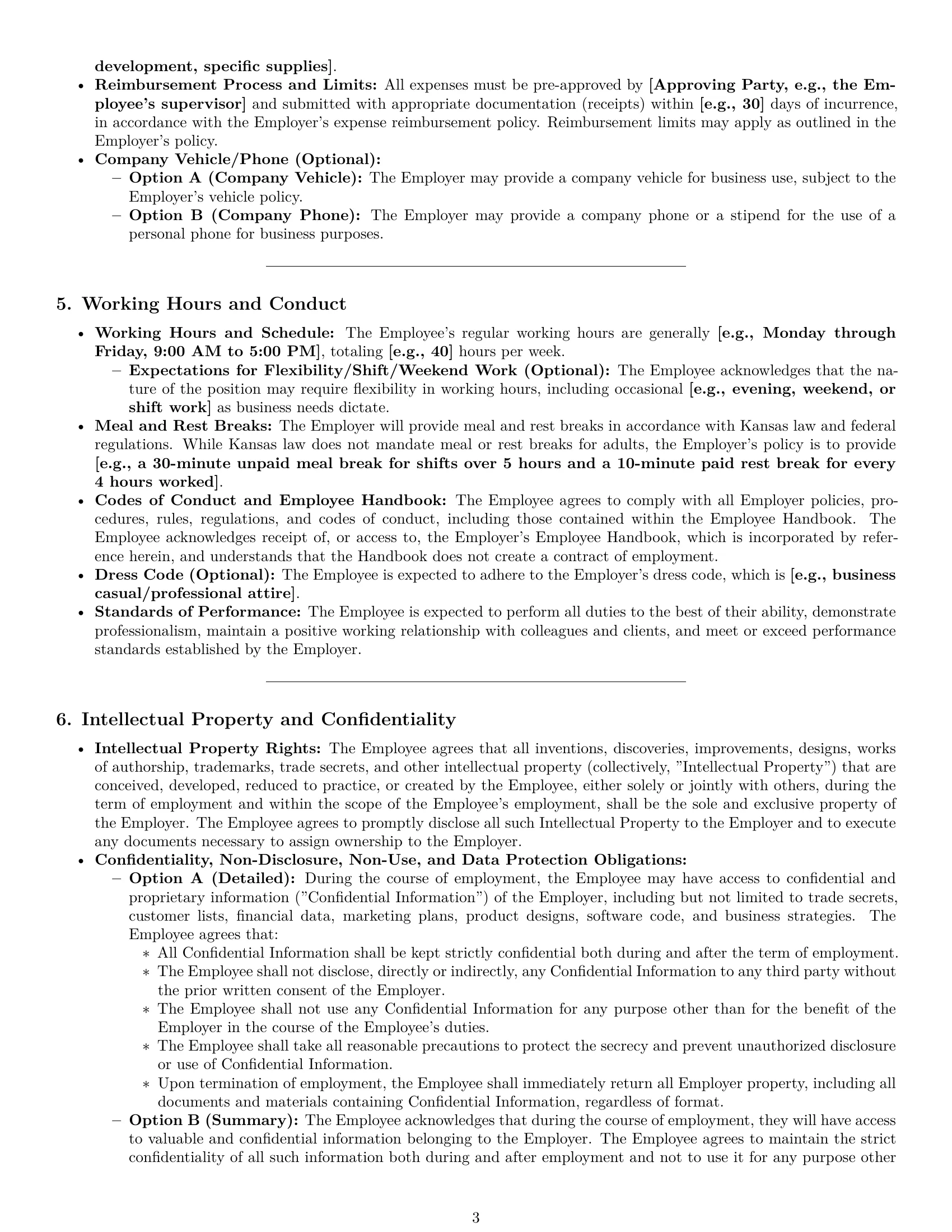 Preview page 3 of Pro Kansas employment contract template