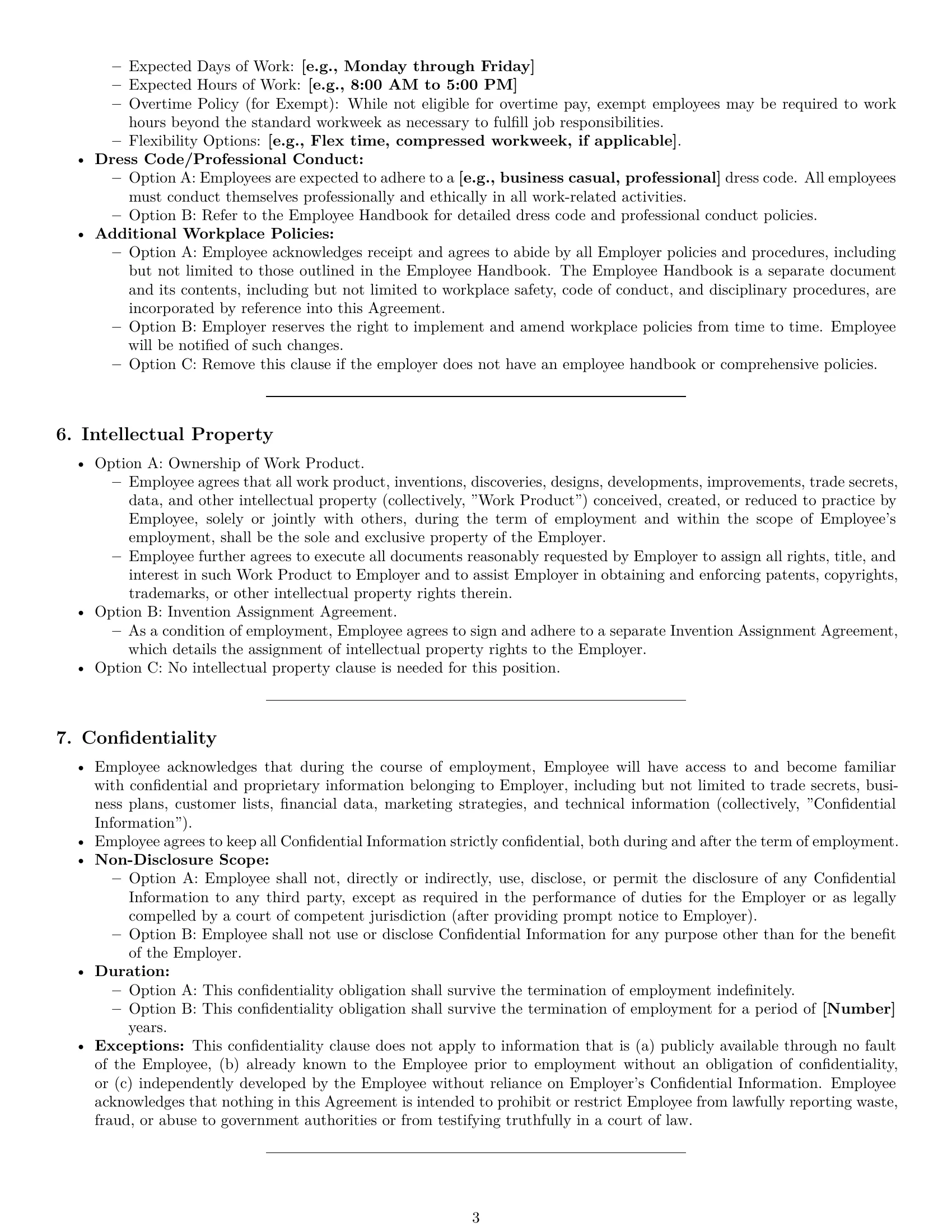 Preview page 3 of Pro Kentucky employment contract template