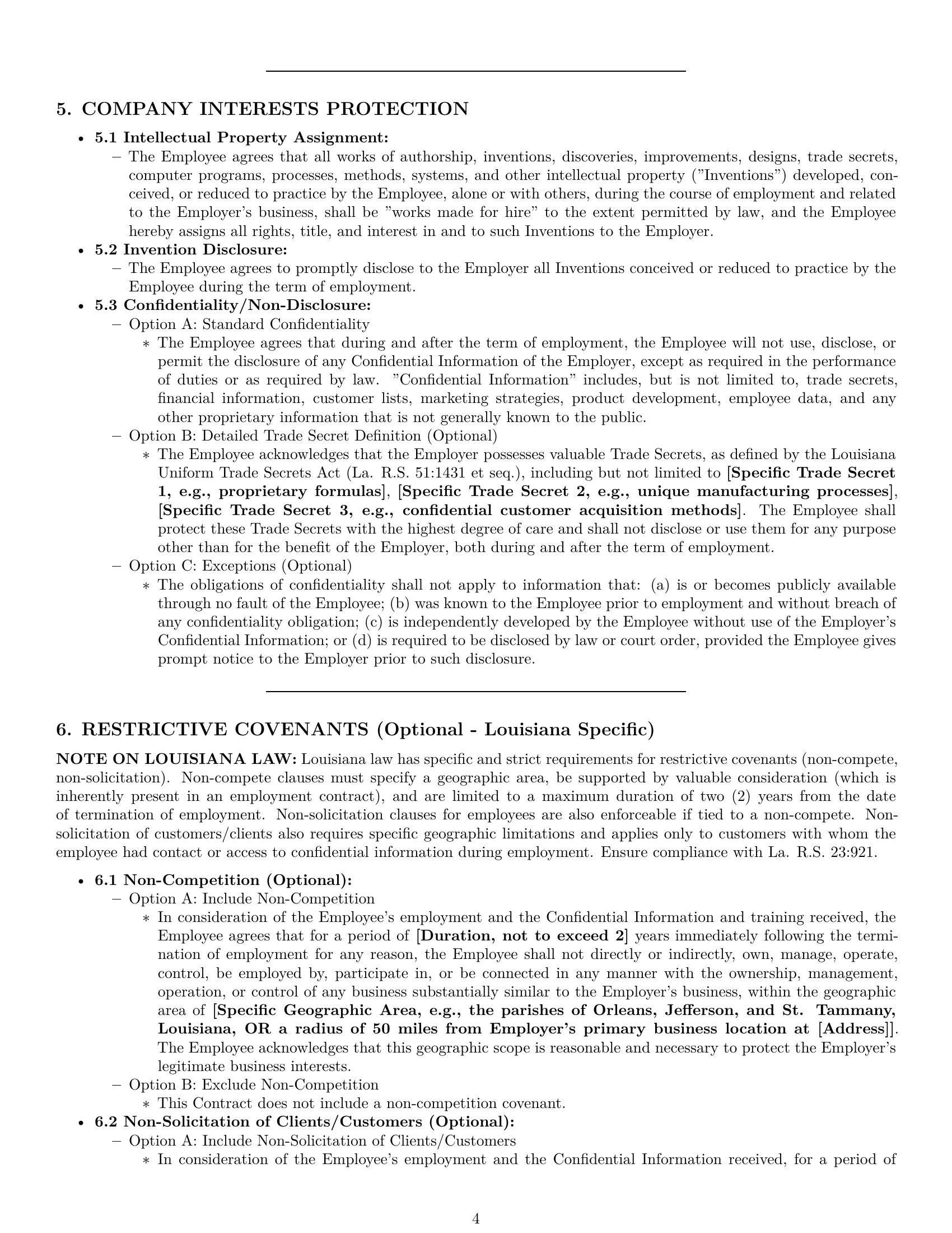 Preview page 4 of Pro Louisiana employment contract template
