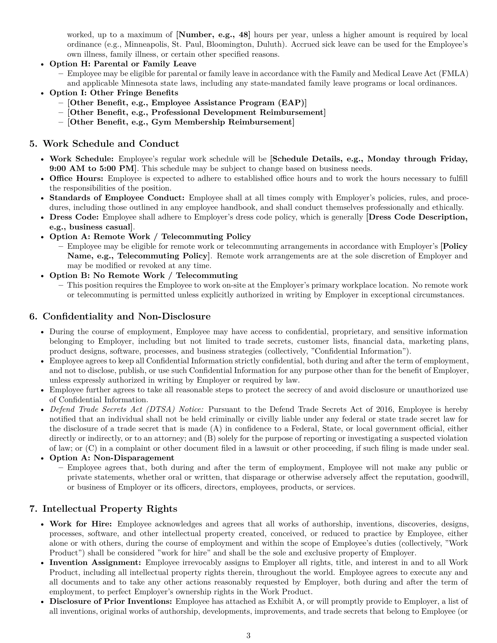 Preview page 3 of Pro Minnesota employment contract template