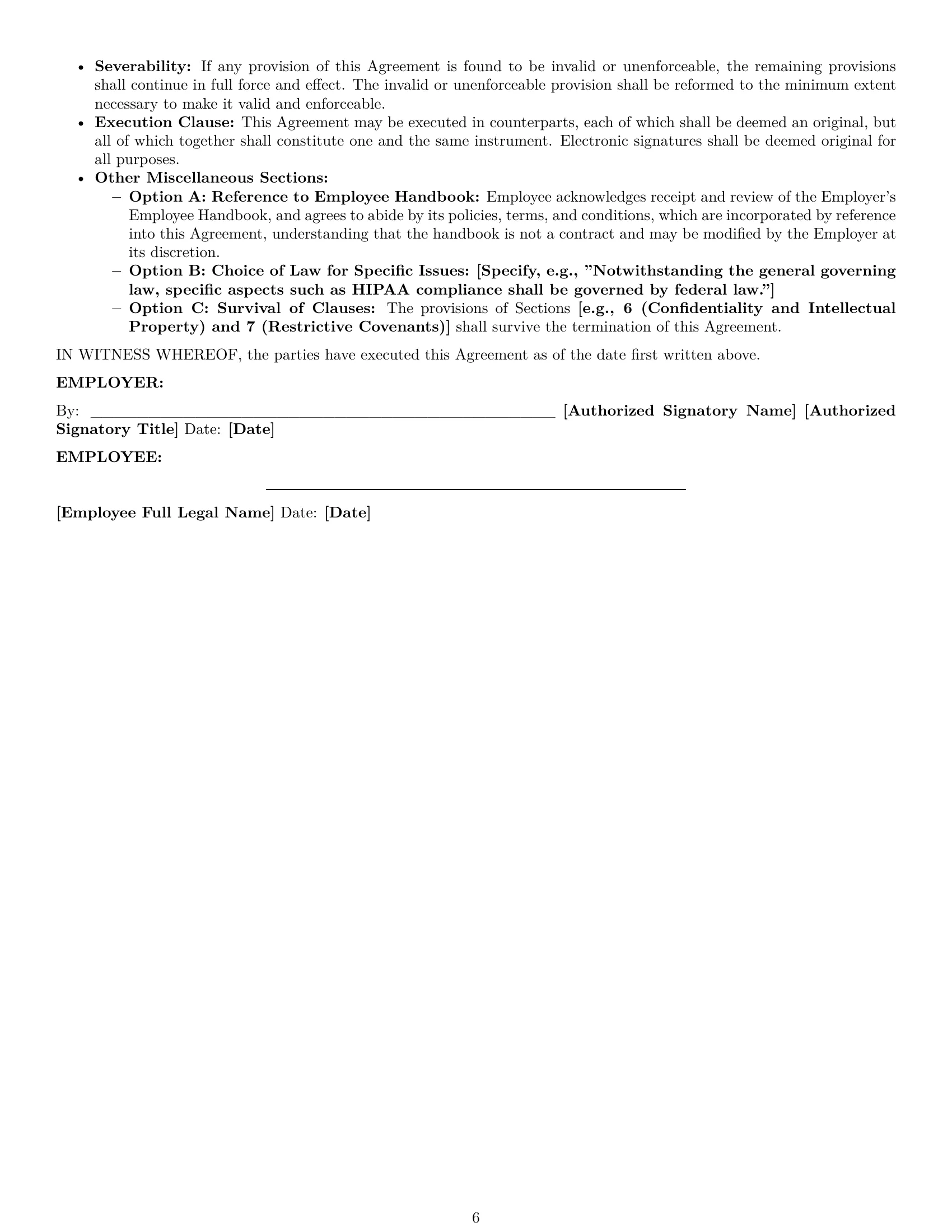 Preview page 6 of Pro Mississippi employment contract template