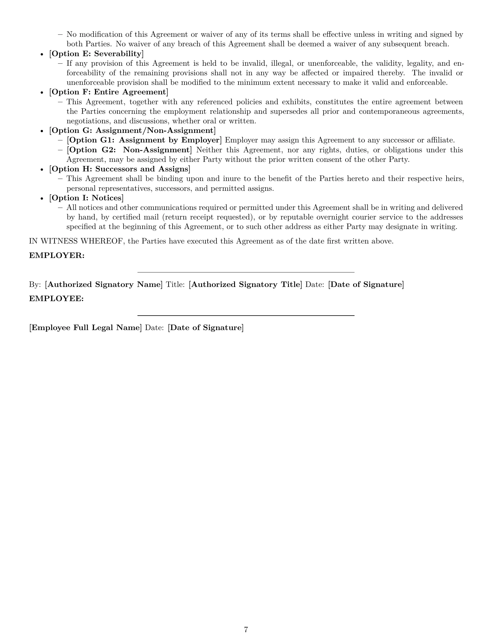 Preview page 7 of Pro Missouri employment contract template