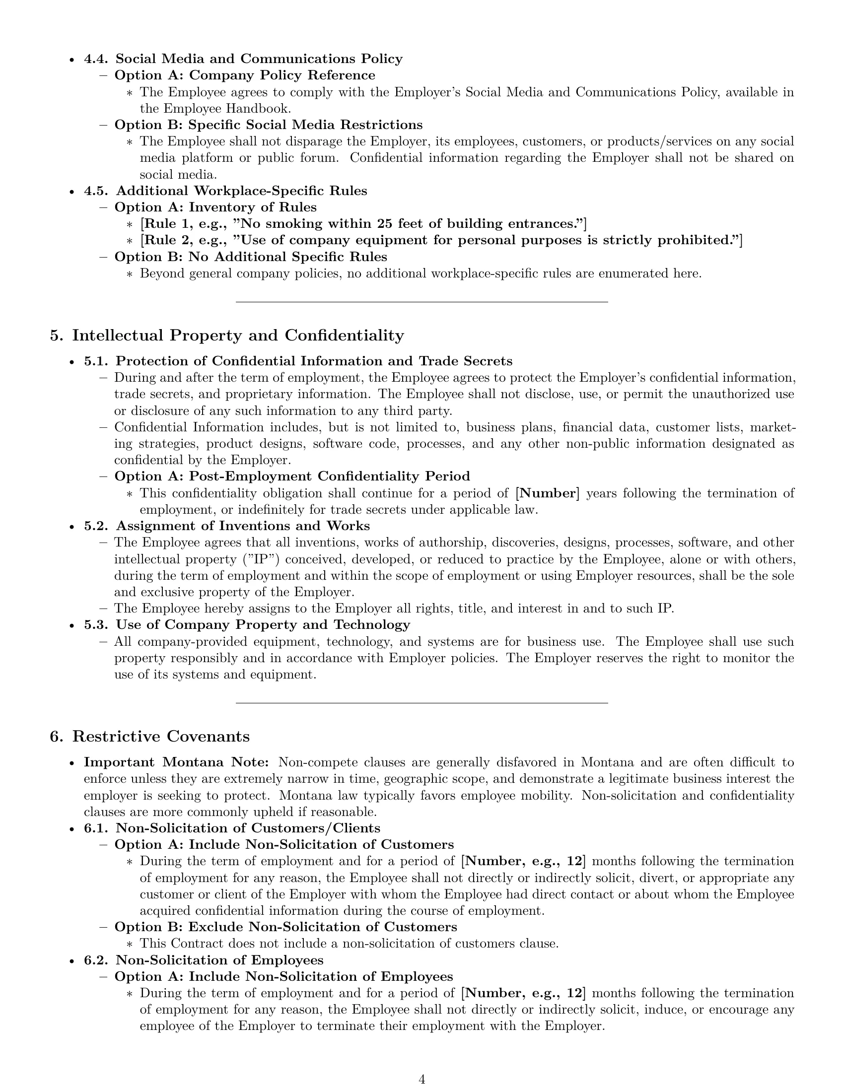 Preview page 4 of Pro Montana employment contract template