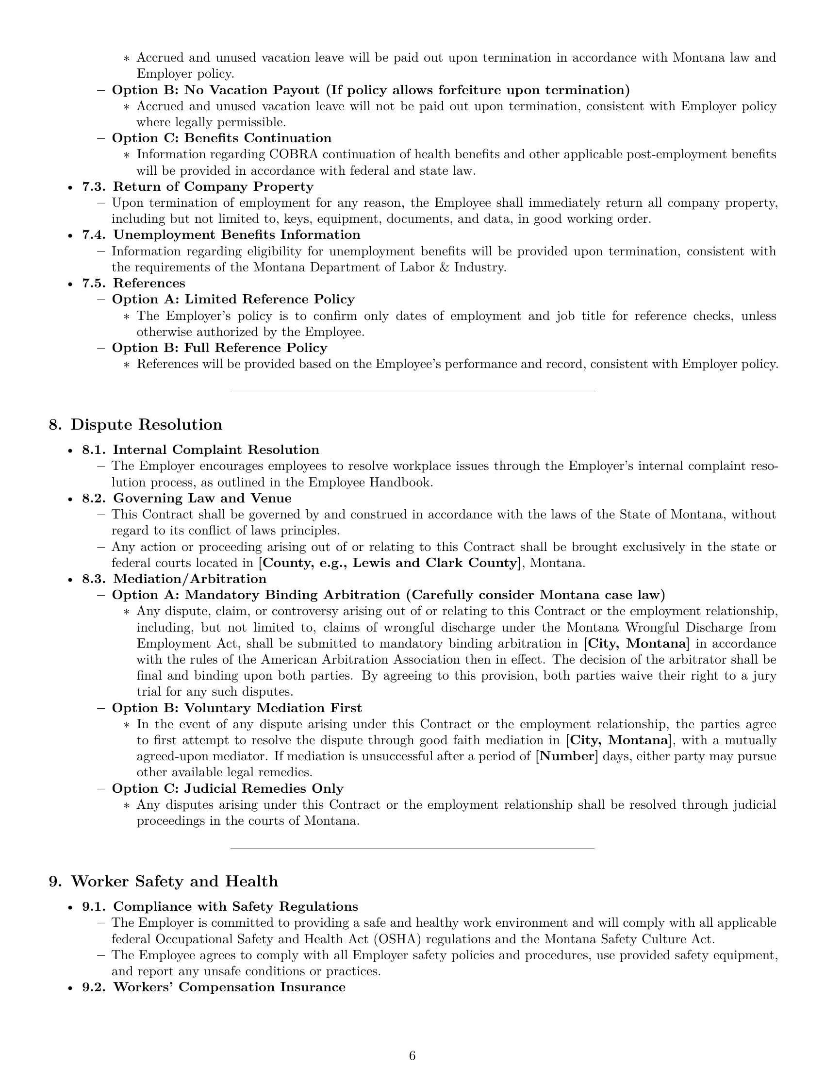 Preview page 6 of Pro Montana employment contract template