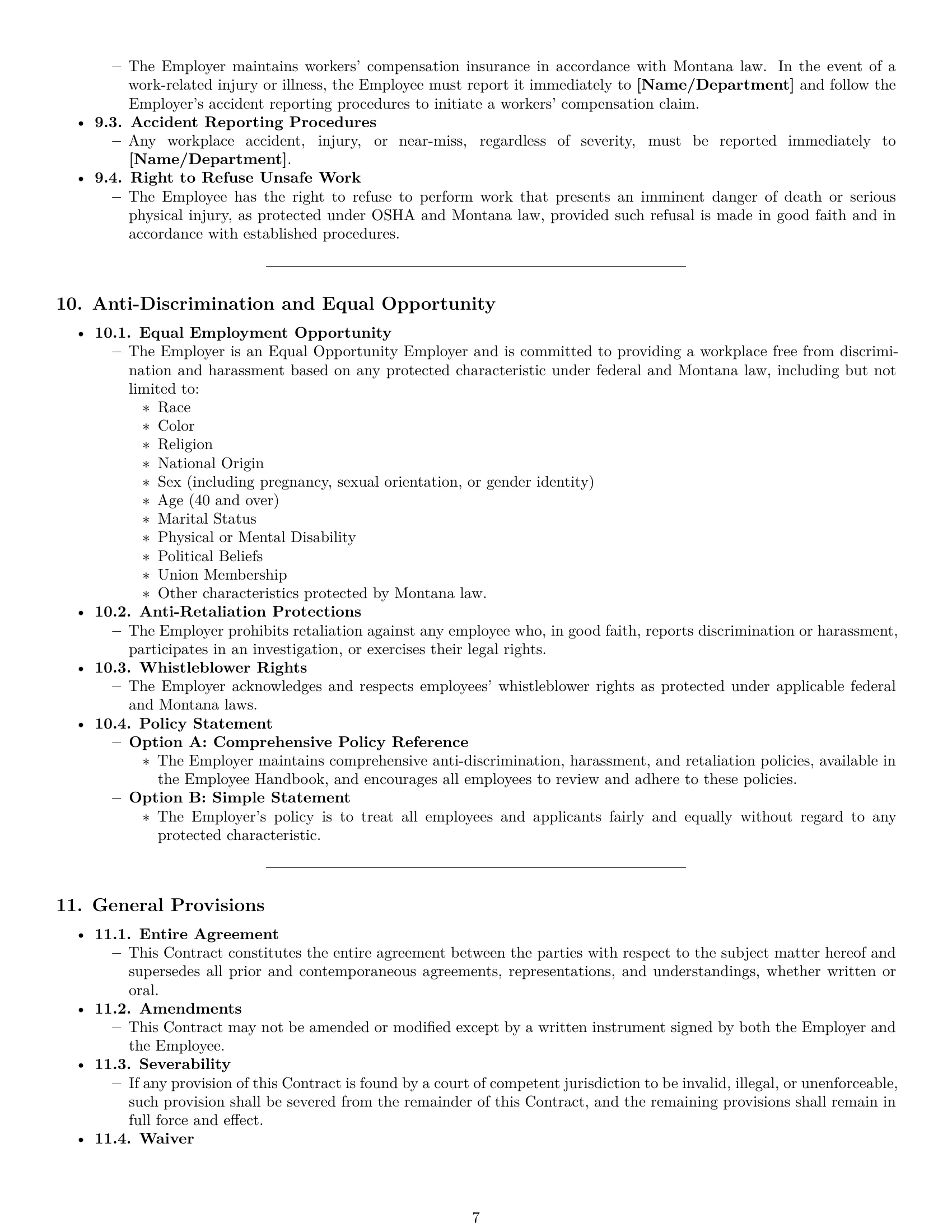Preview page 7 of Pro Montana employment contract template